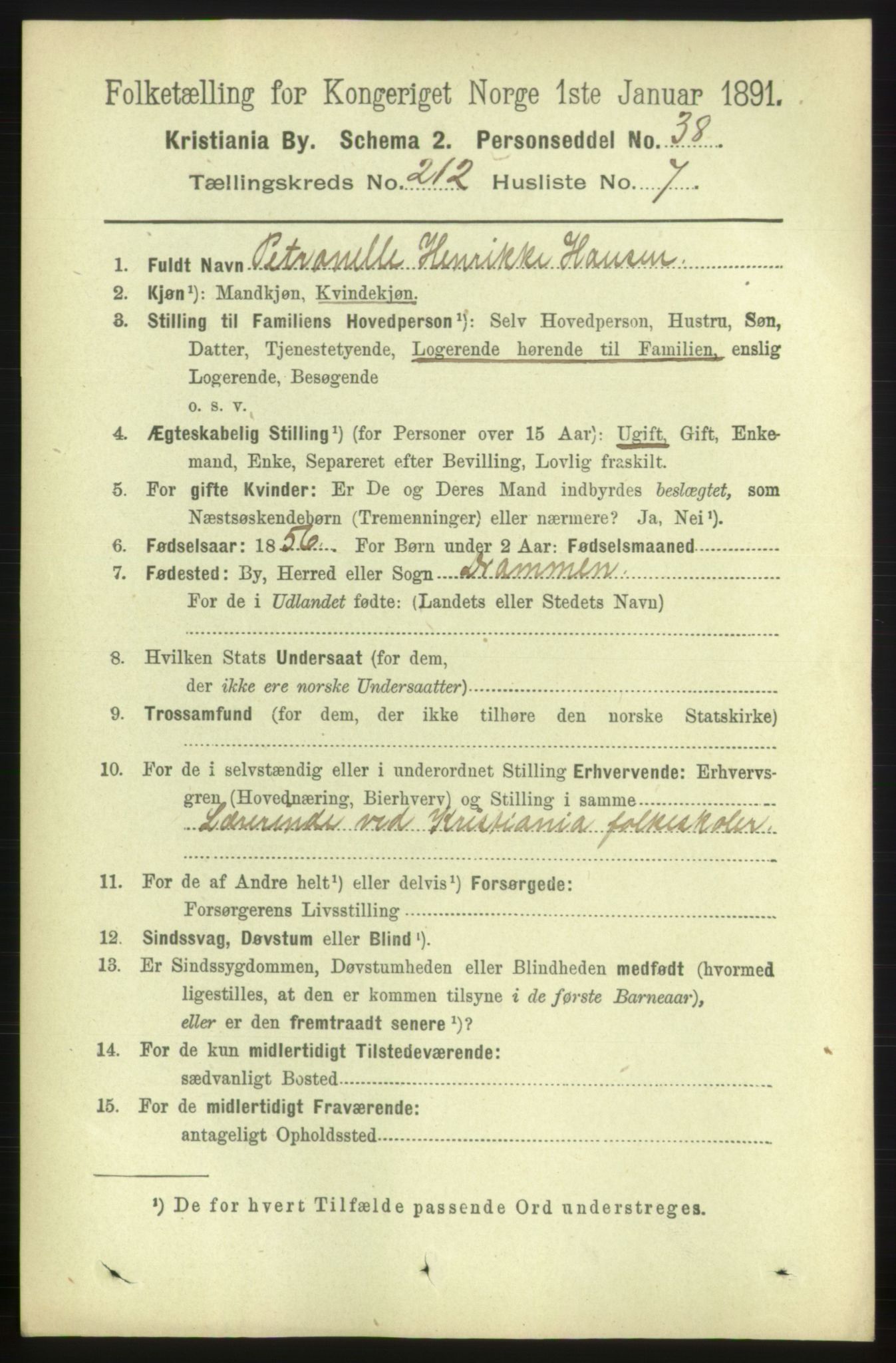 RA, 1891 census for 0301 Kristiania, 1891, p. 126669