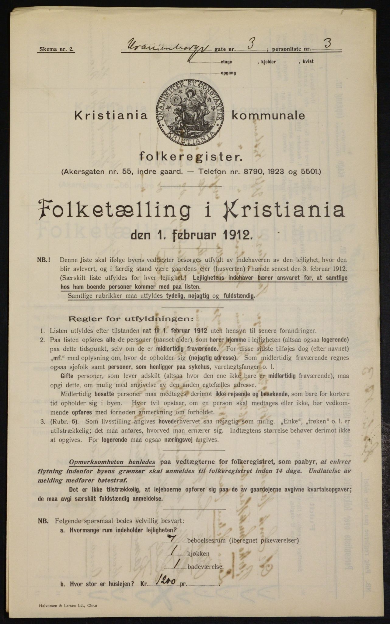 OBA, Municipal Census 1912 for Kristiania, 1912, p. 120361