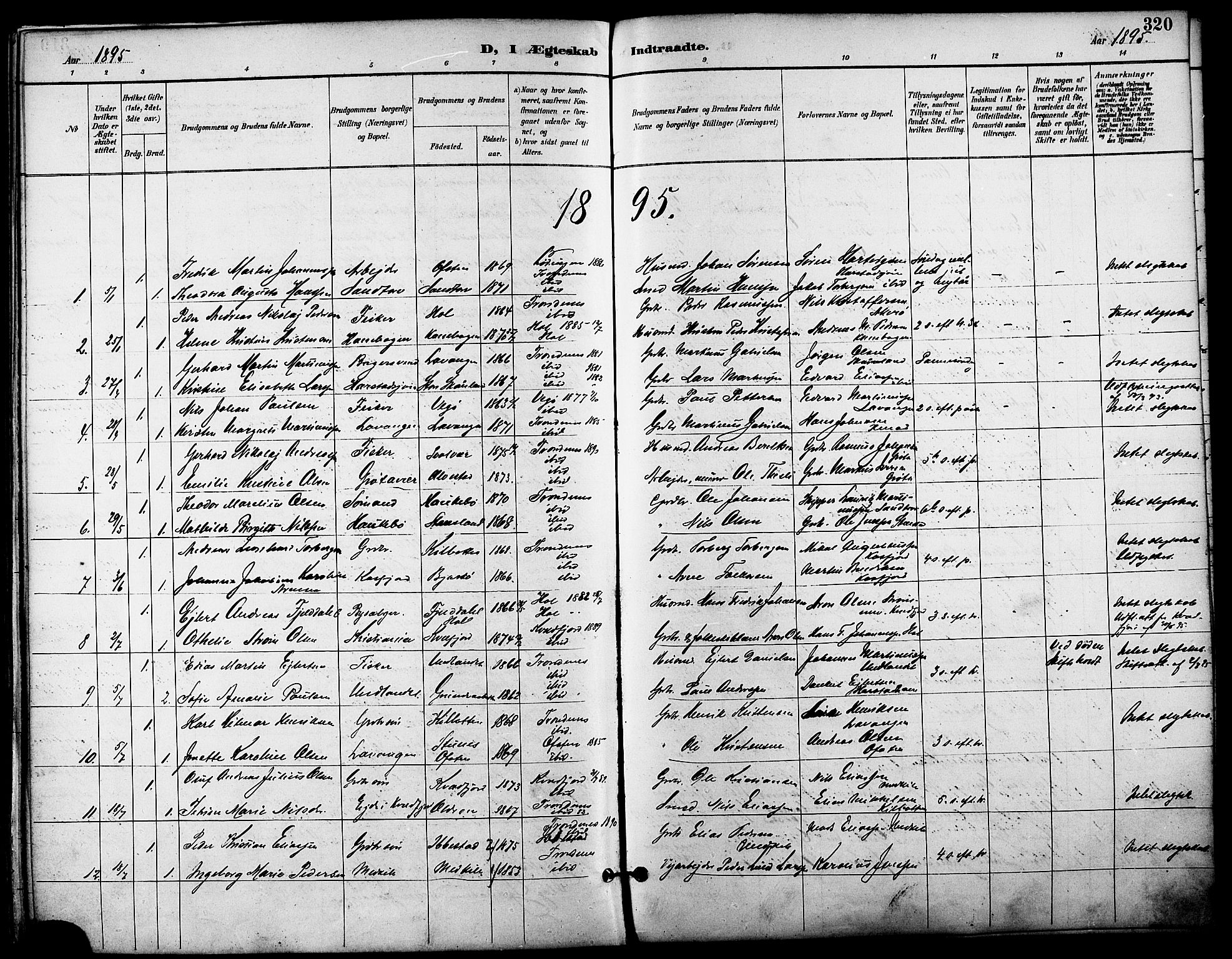 Trondenes sokneprestkontor, SATØ/S-1319/H/Ha/L0016kirke: Parish register (official) no. 16, 1890-1898, p. 320