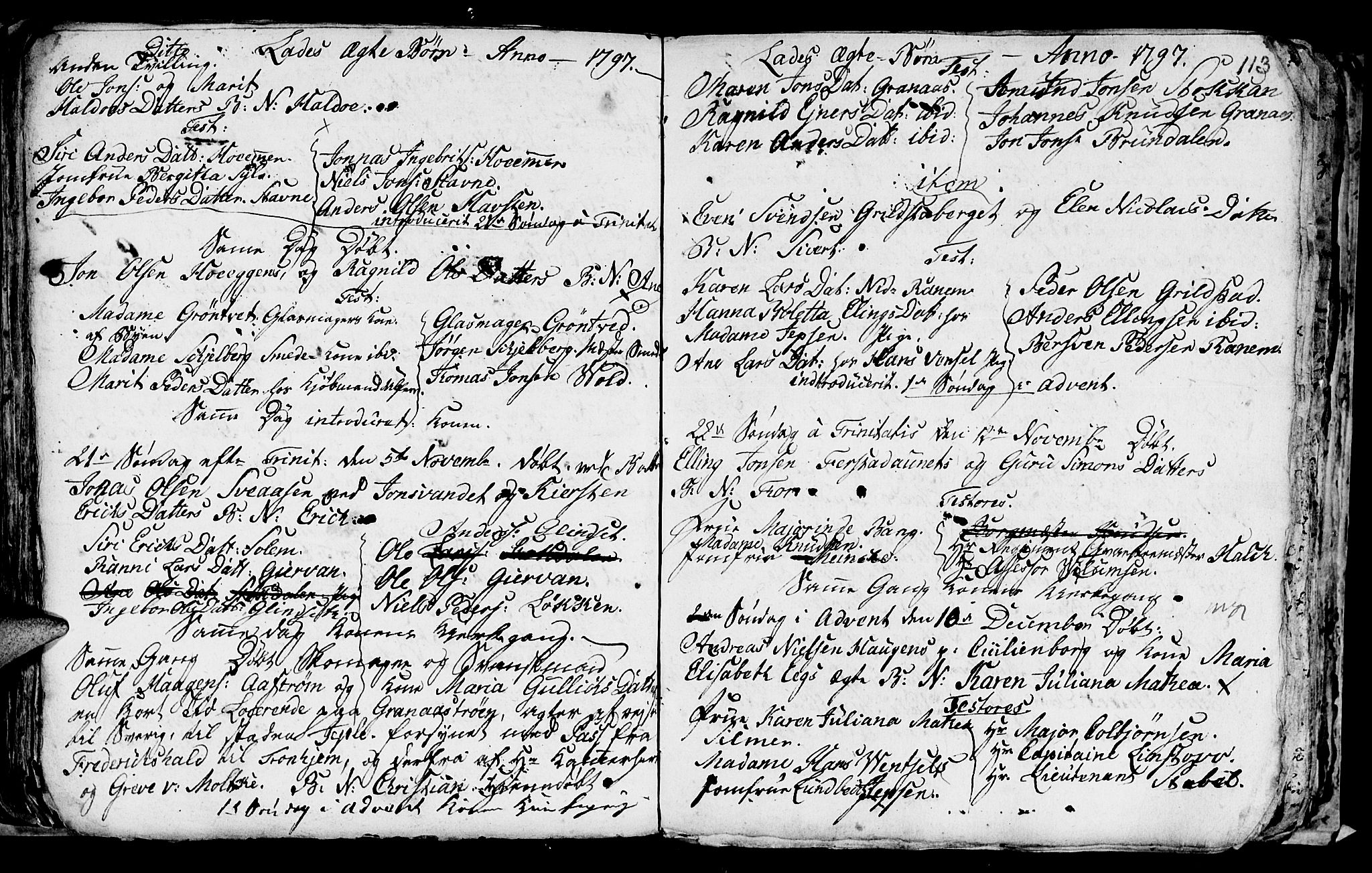 Ministerialprotokoller, klokkerbøker og fødselsregistre - Sør-Trøndelag, SAT/A-1456/606/L0305: Parish register (copy) no. 606C01, 1757-1819, p. 113