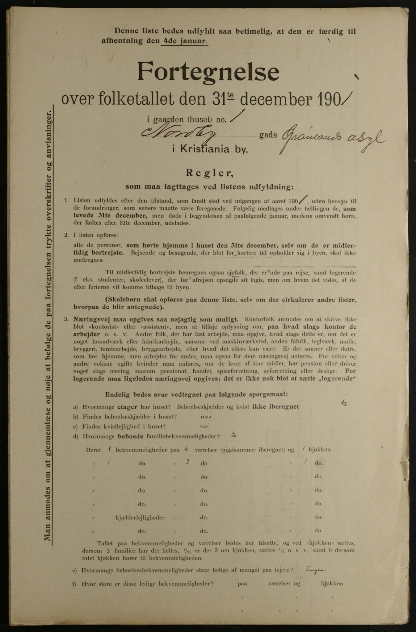 OBA, Municipal Census 1901 for Kristiania, 1901, p. 10965
