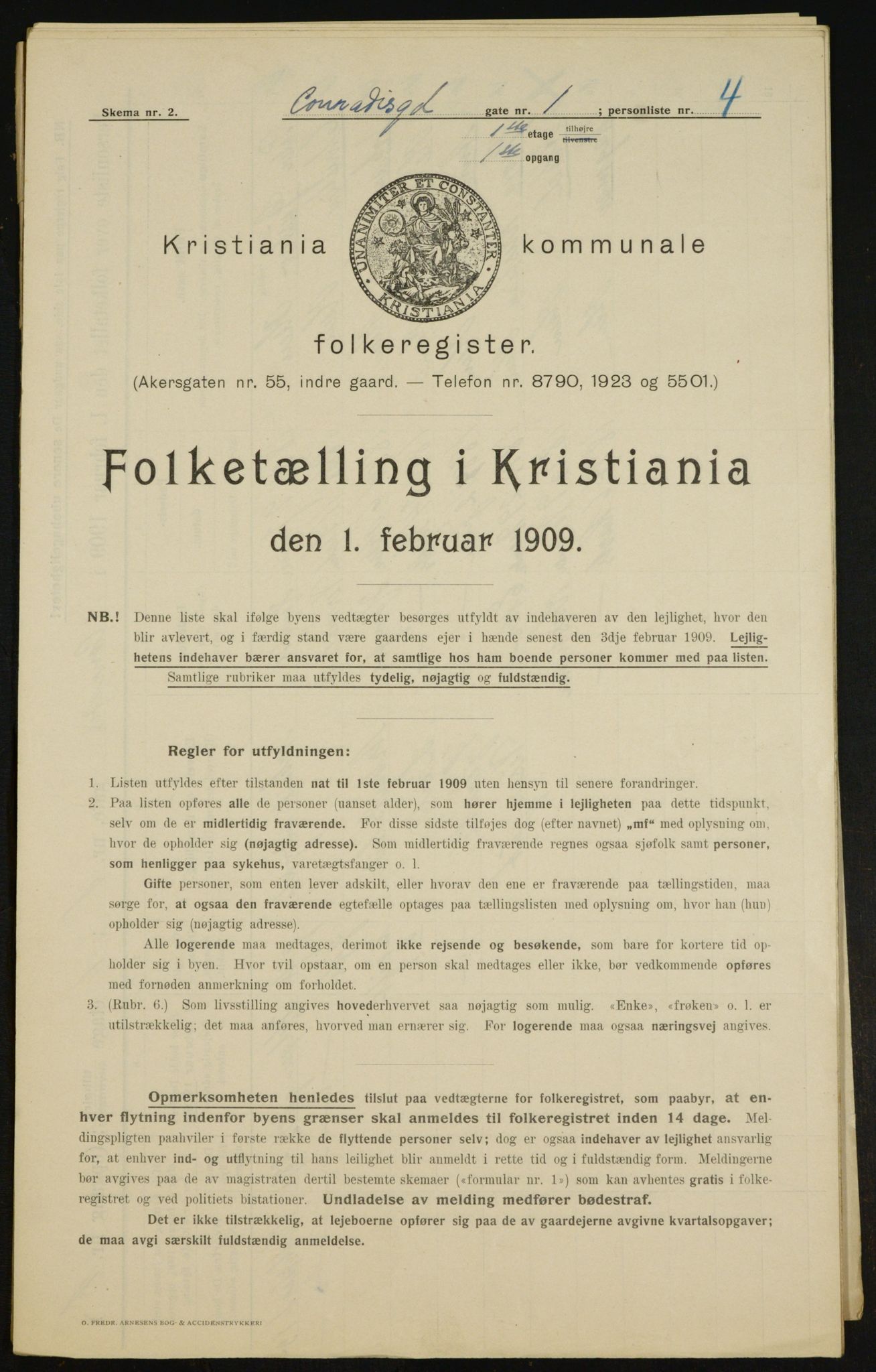 OBA, Municipal Census 1909 for Kristiania, 1909, p. 12041