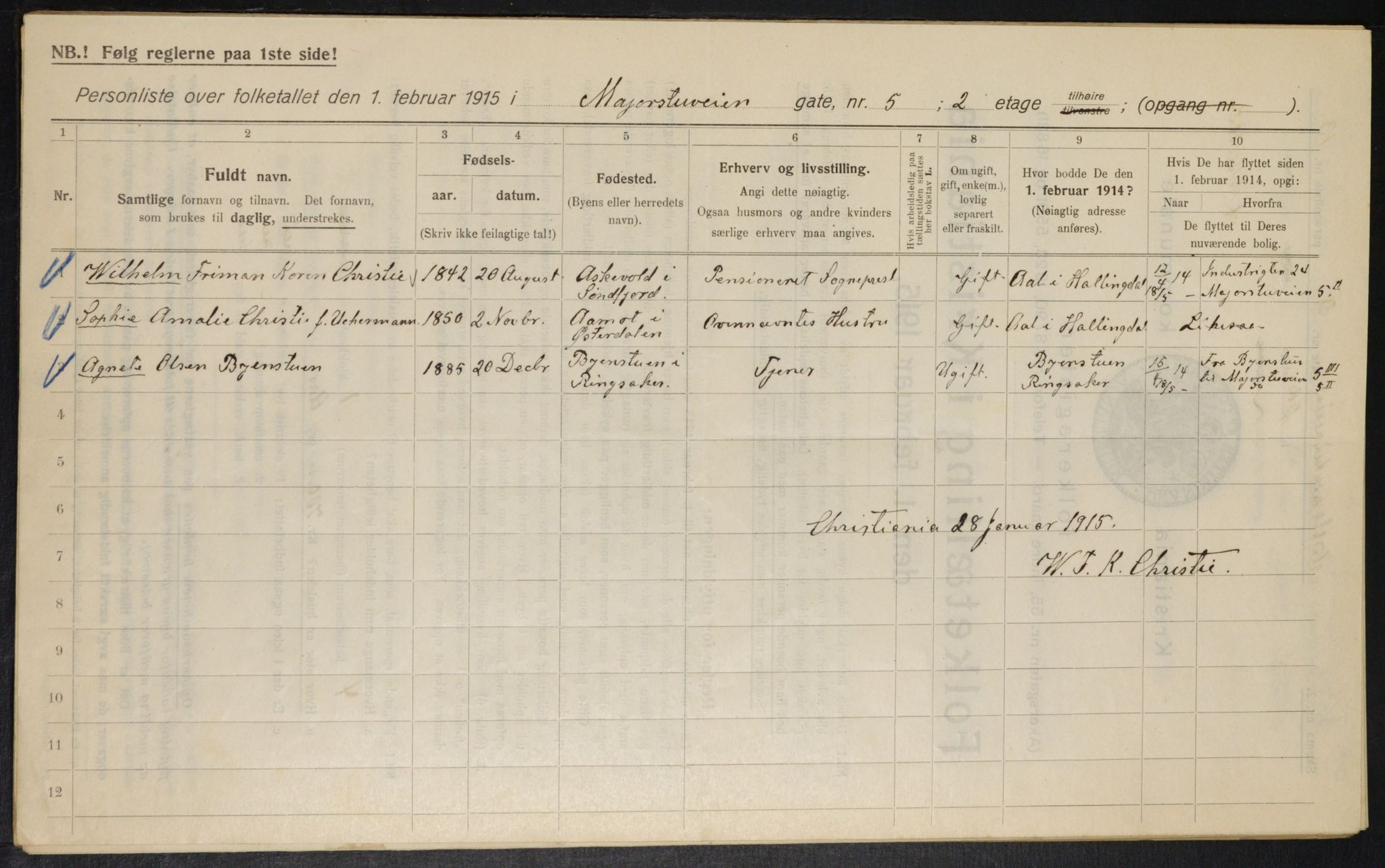 OBA, Municipal Census 1915 for Kristiania, 1915, p. 59000