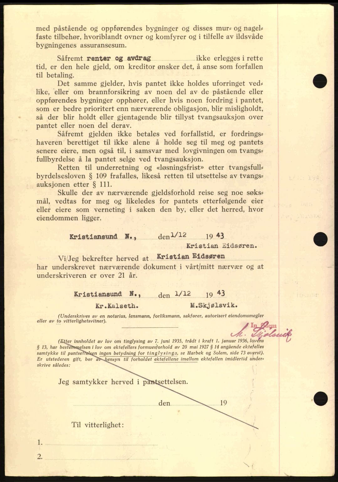 Kristiansund byfogd, SAT/A-4587/A/27: Mortgage book no. 37-38, 1943-1945, Diary no: : 4/1944