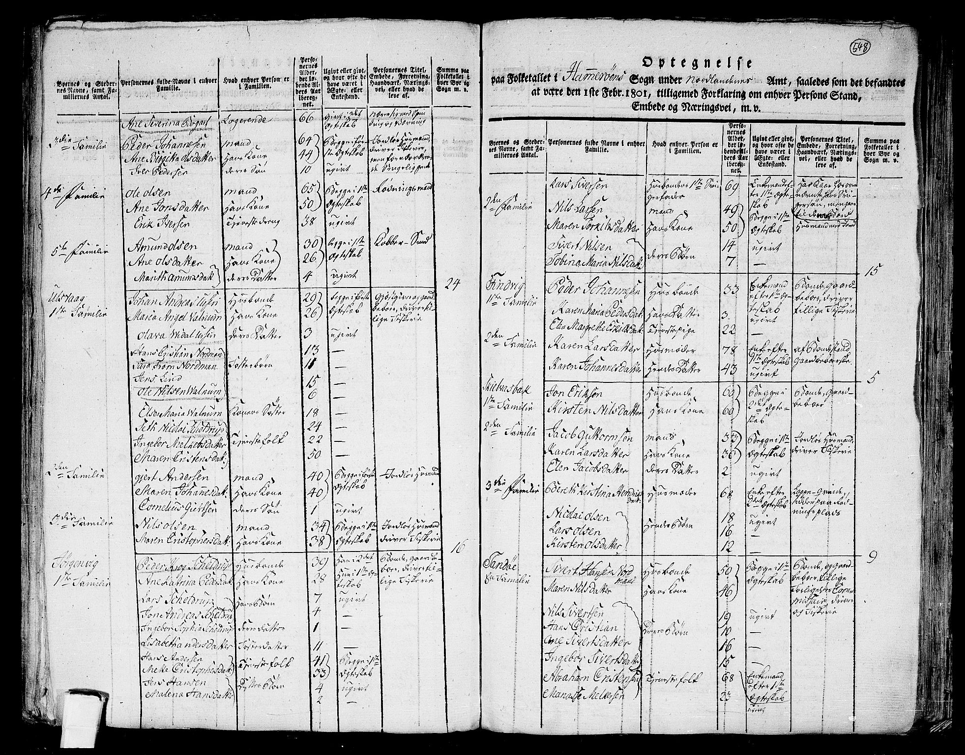 RA, 1801 census for 1848P Steigen, 1801, p. 547b-548a