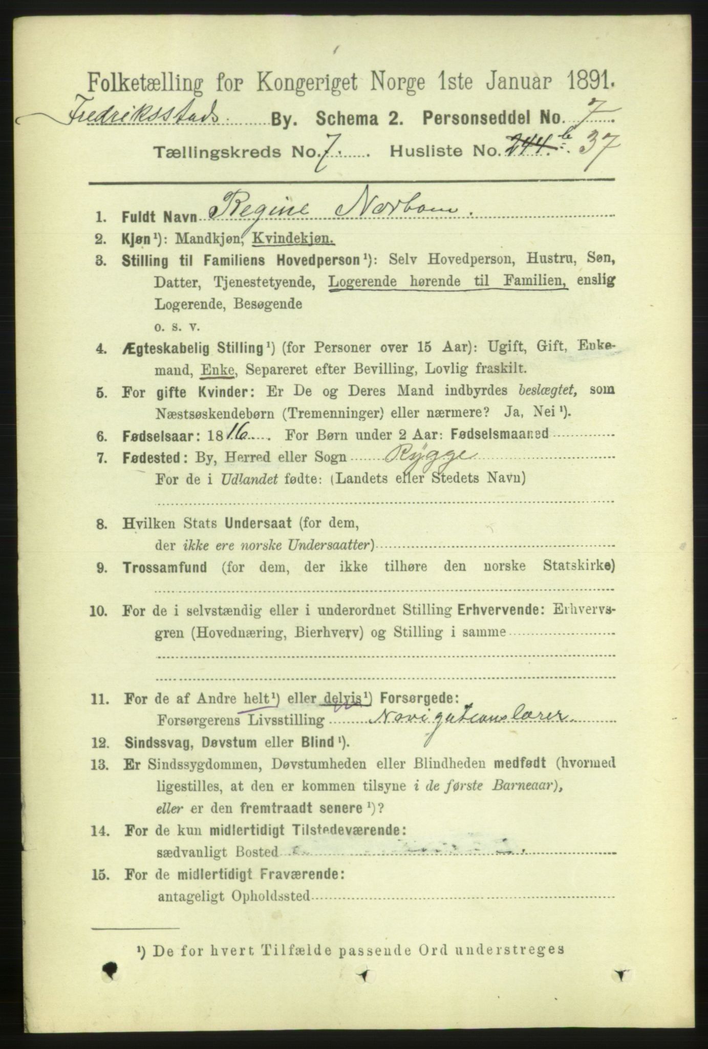 RA, 1891 census for 0103 Fredrikstad, 1891, p. 9080