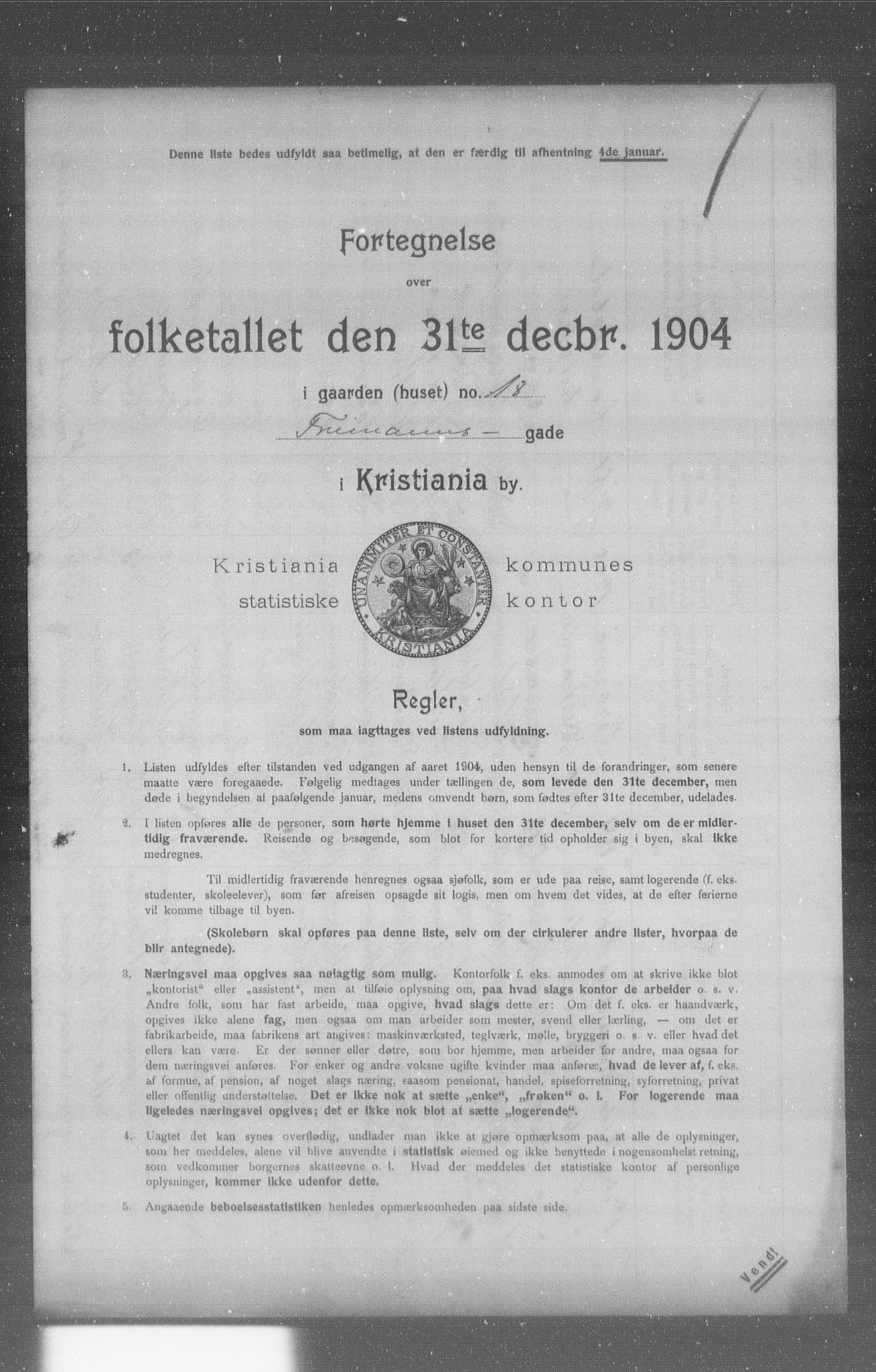 OBA, Municipal Census 1904 for Kristiania, 1904, p. 5456