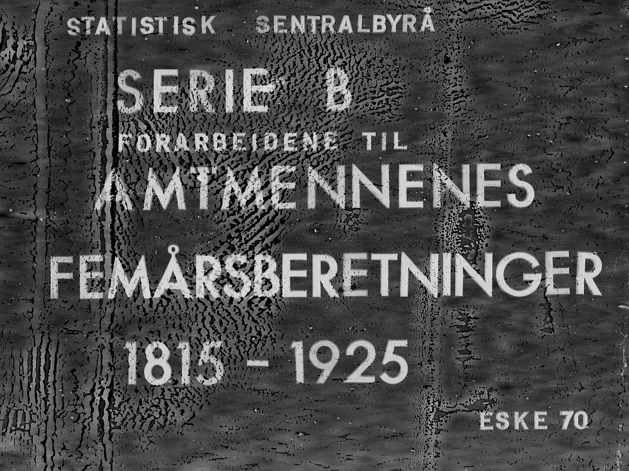 Statistisk sentralbyrå, Næringsøkonomiske emner, Generelt - Amtmennenes femårsberetninger, RA/S-2233/F/Fa/L0070: --, 1886-1890, p. 1