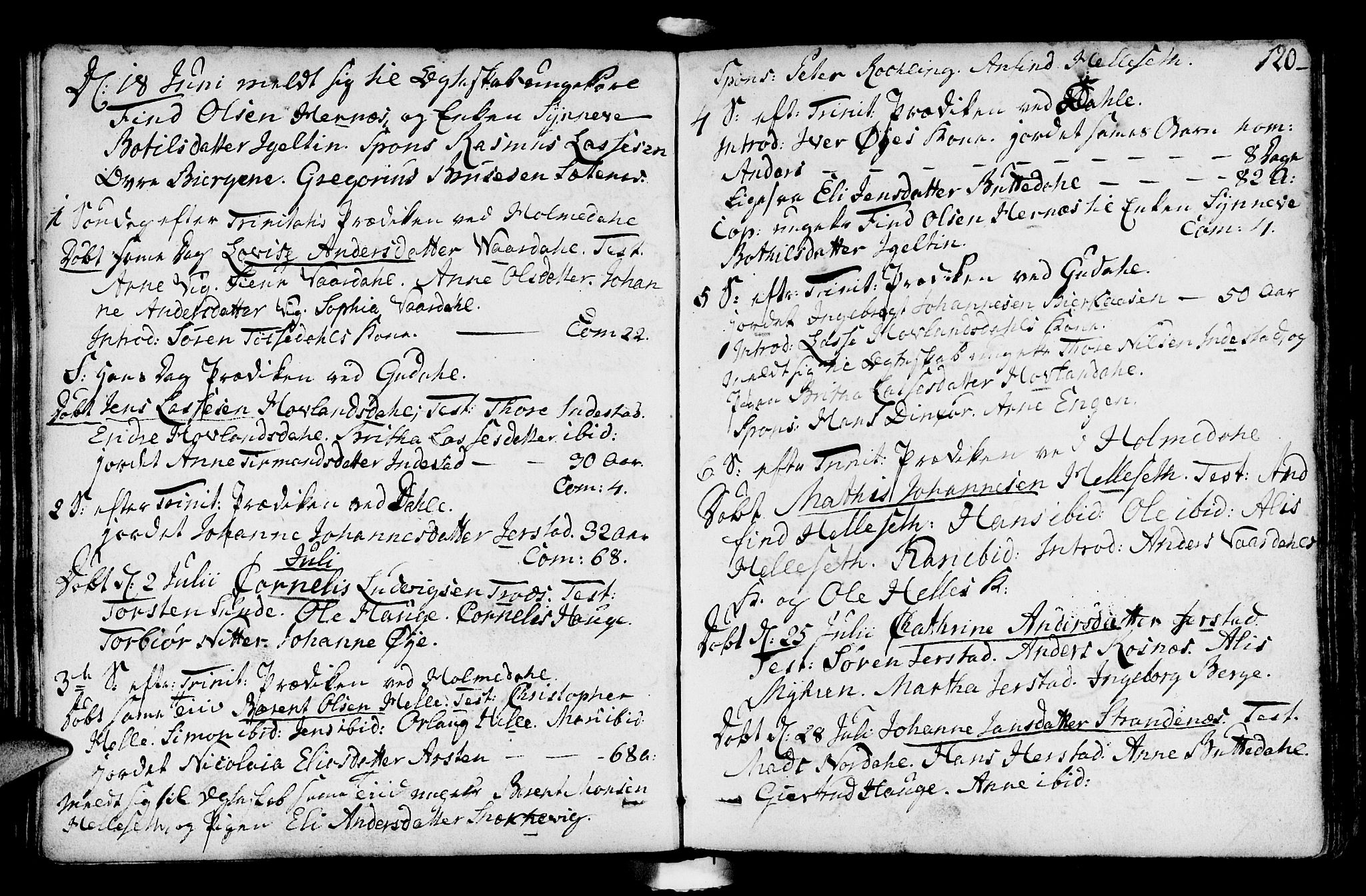 Fjaler sokneprestembete, AV/SAB-A-79801/H/Haa/Haaa/L0003: Parish register (official) no. A 3, 1799-1814, p. 120