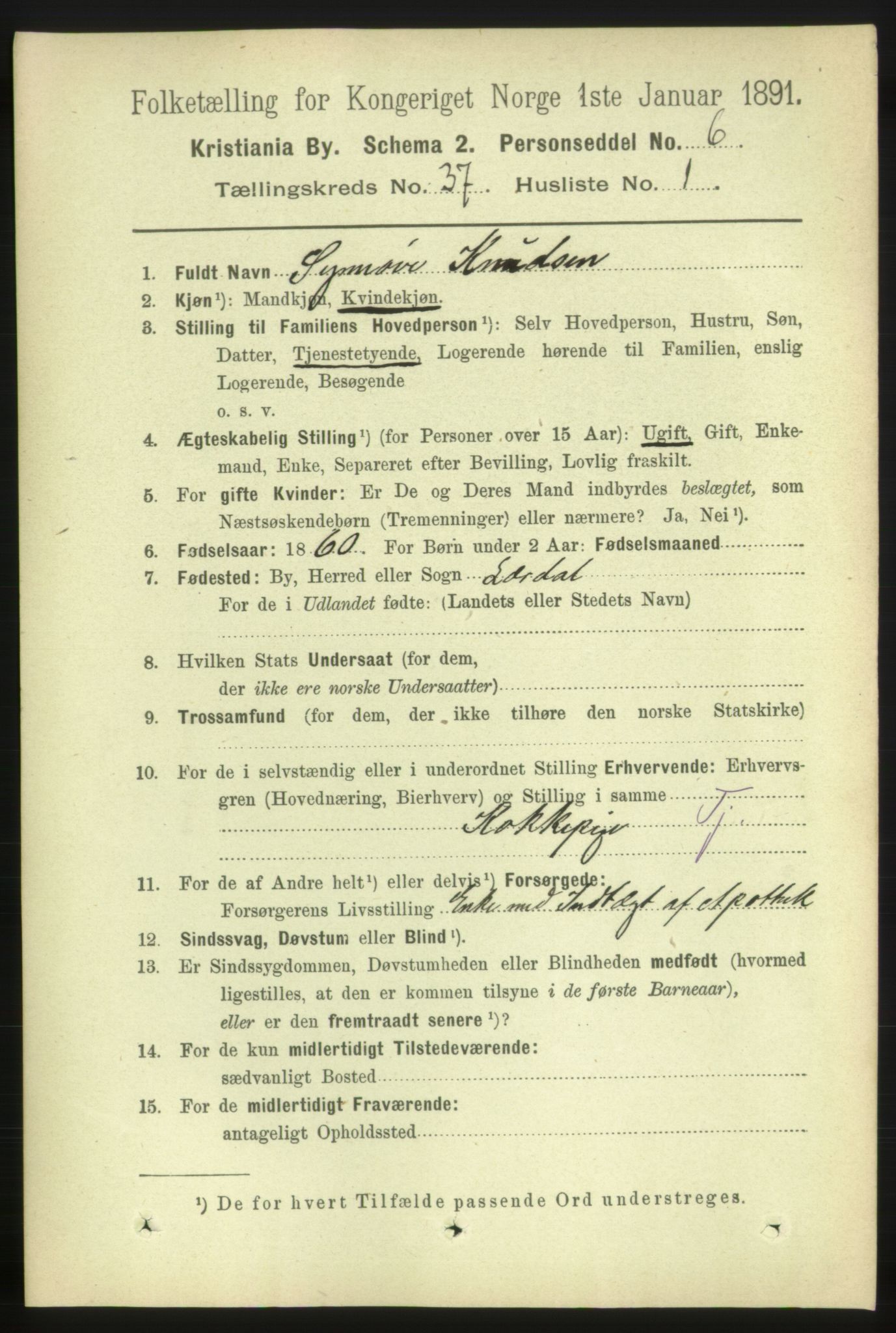 RA, 1891 census for 0301 Kristiania, 1891, p. 20438