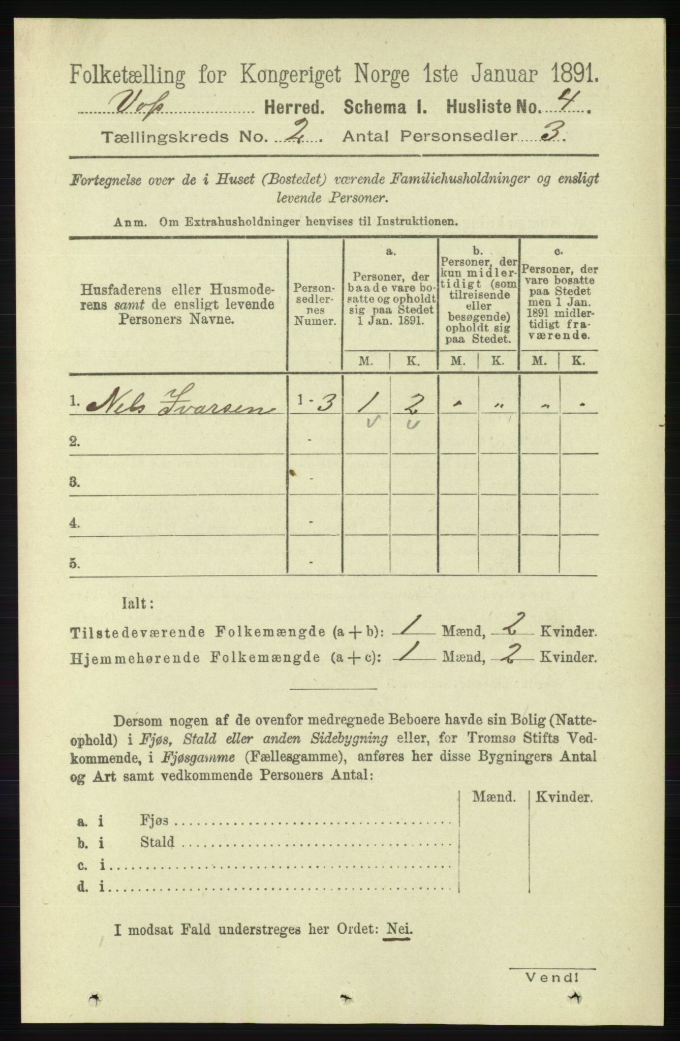 RA, 1891 census for 1235 Voss, 1891, p. 546