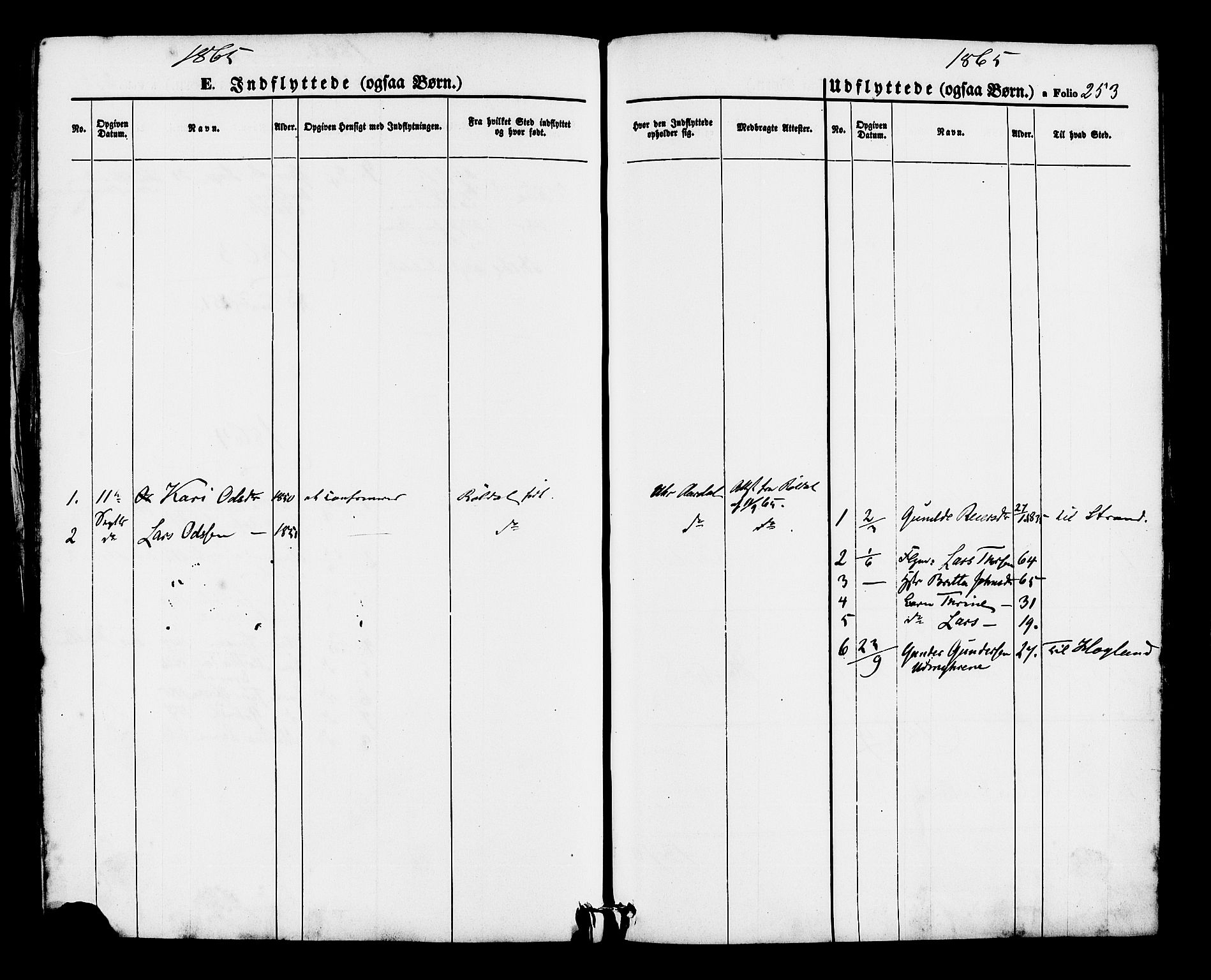 Hjelmeland sokneprestkontor, AV/SAST-A-101843/01/IV/L0012: Parish register (official) no. A 12, 1862-1886, p. 253