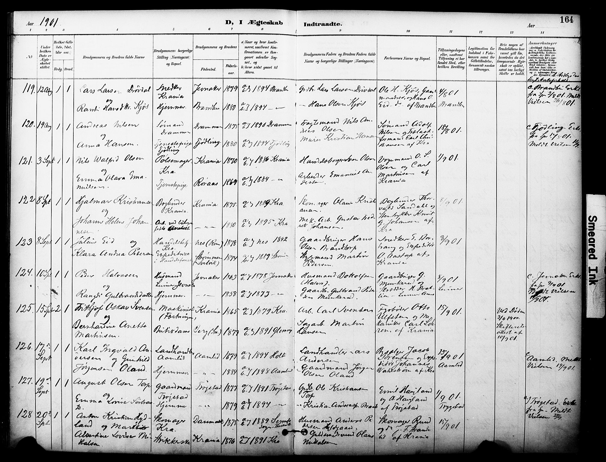 Johannes prestekontor Kirkebøker, AV/SAO-A-10852/F/Fa/L0006: Parish register (official) no. 6, 1893-1906, p. 164