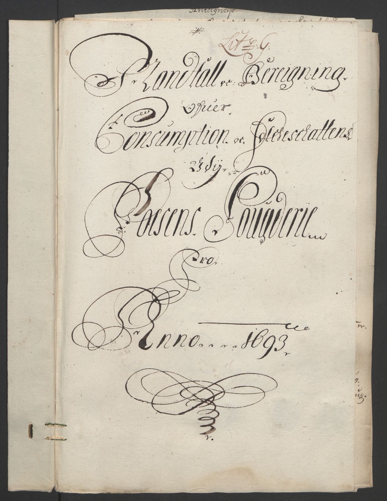 Rentekammeret inntil 1814, Reviderte regnskaper, Fogderegnskap, RA/EA-4092/R57/L3849: Fogderegnskap Fosen, 1692-1693, p. 491