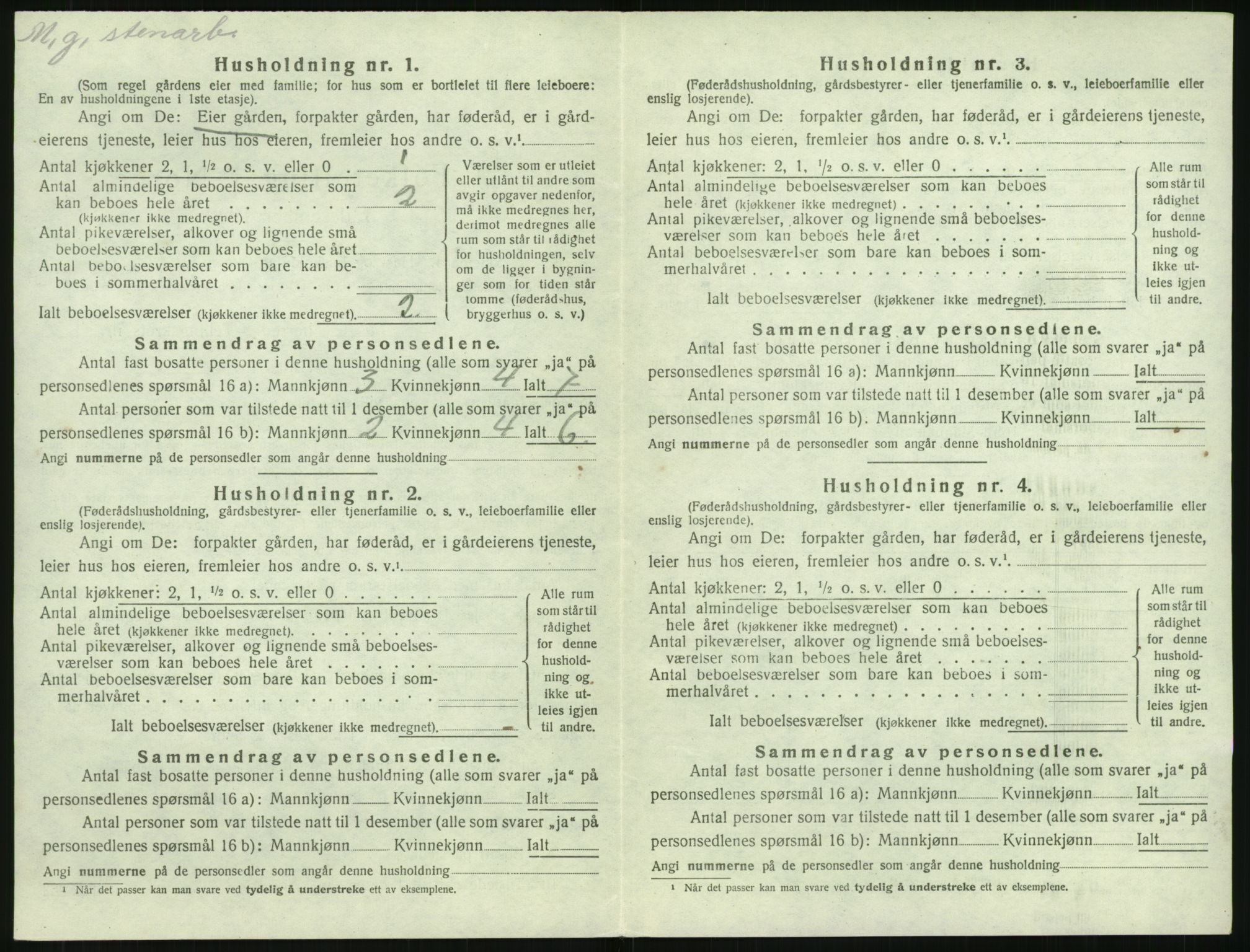 SAK, 1920 census for Øyestad, 1920, p. 1699