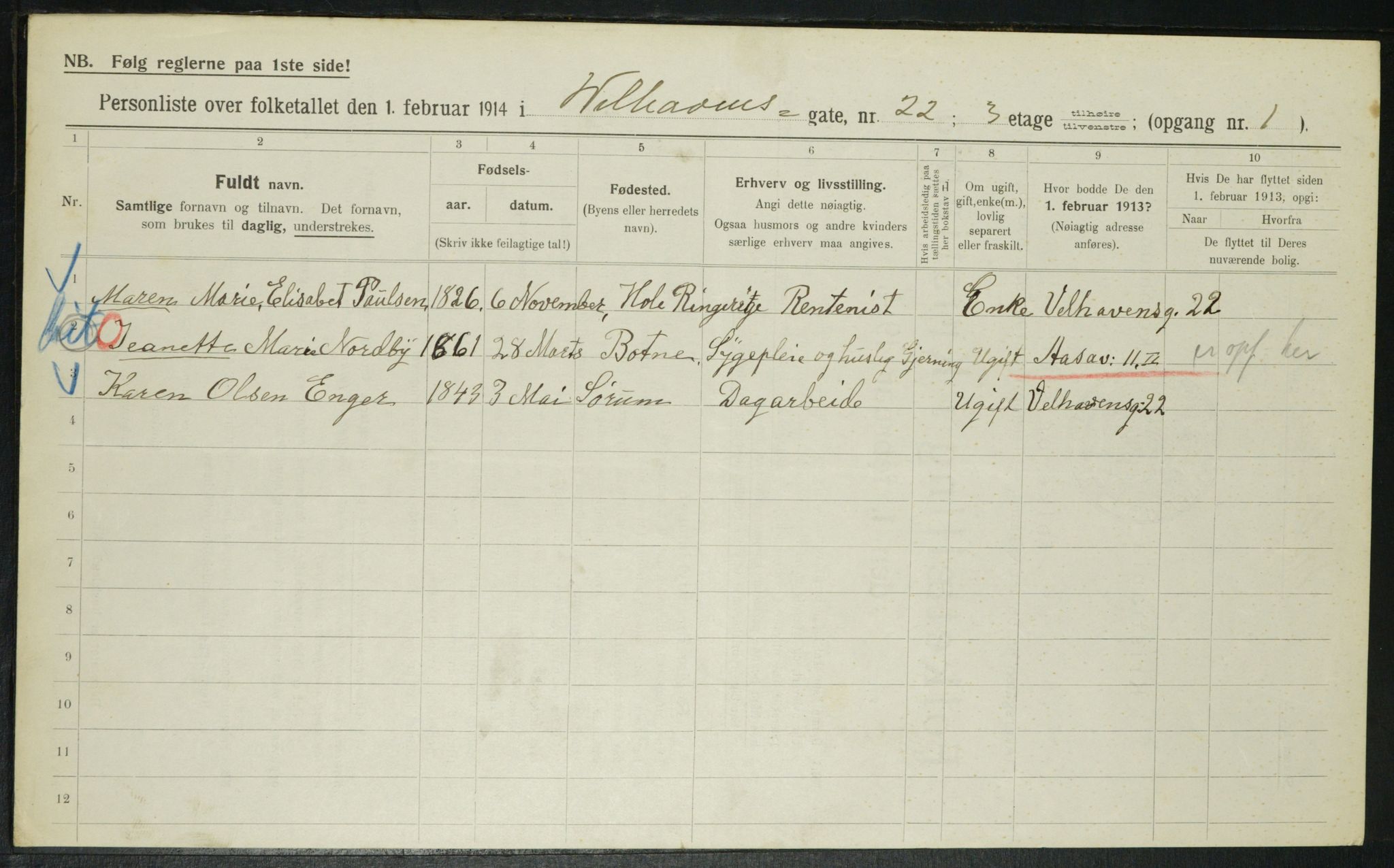 OBA, Municipal Census 1914 for Kristiania, 1914, p. 128765