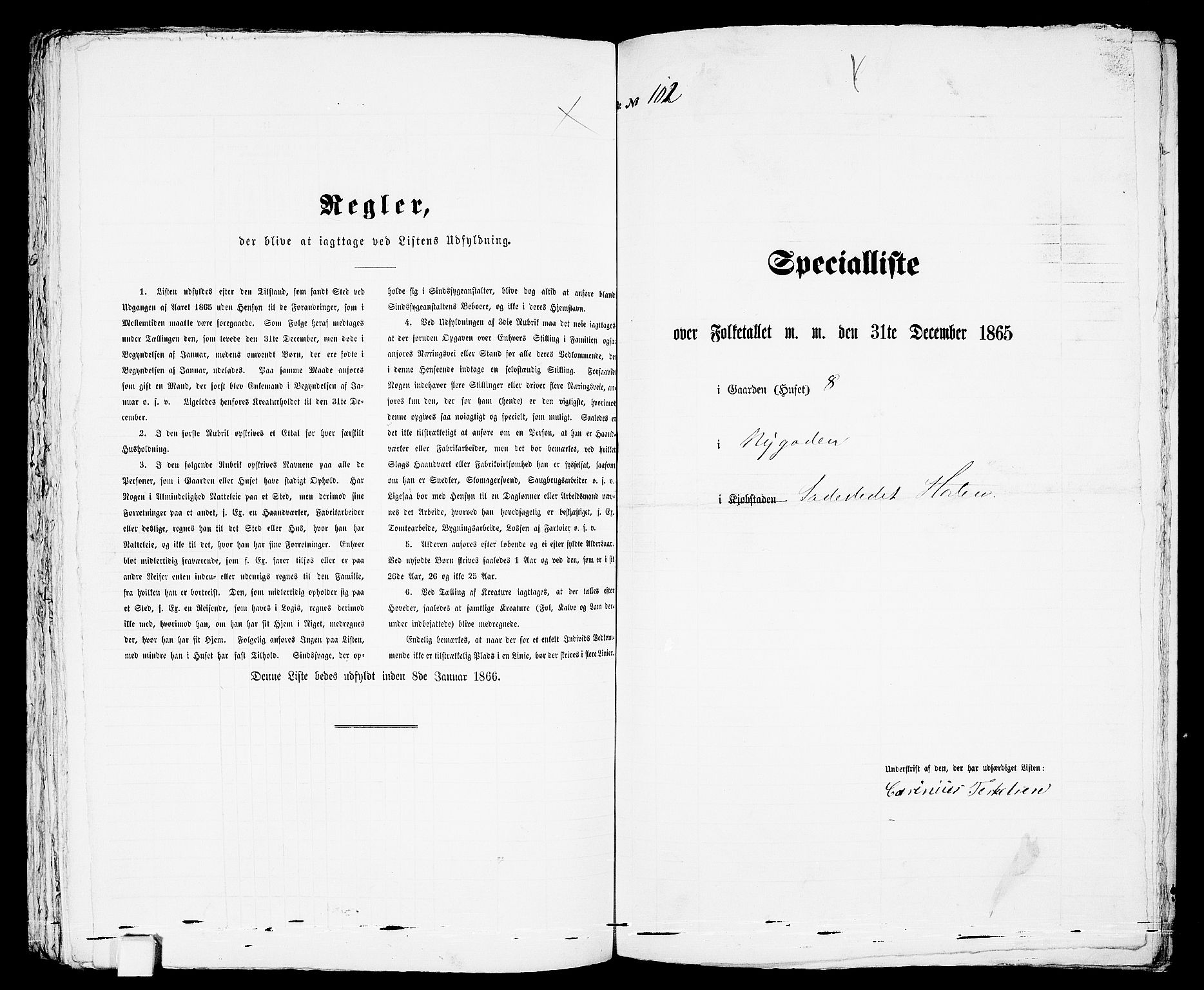 RA, 1865 census for Horten, 1865, p. 233