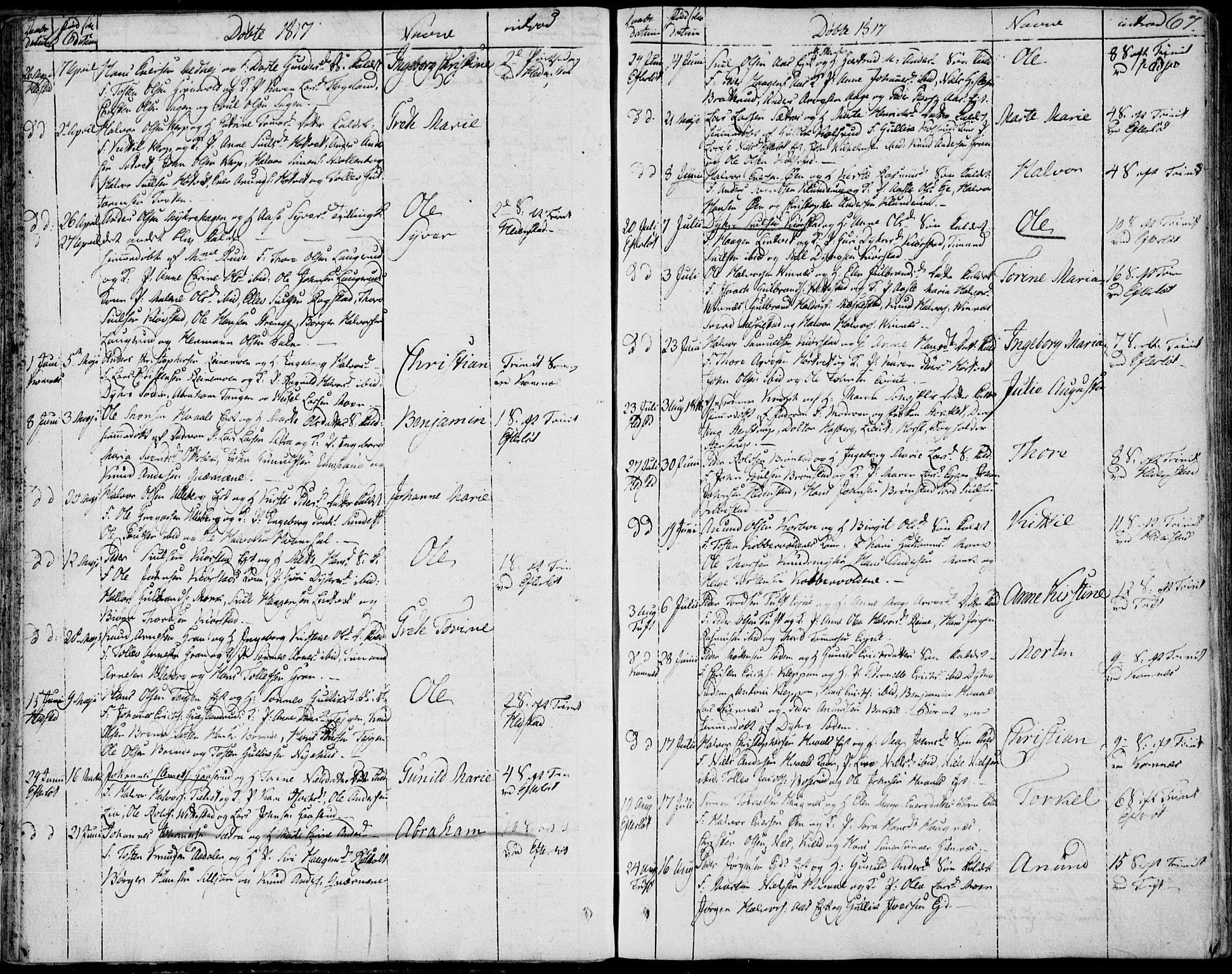 Sandsvær kirkebøker, SAKO/A-244/F/Fa/L0003: Parish register (official) no. I 3, 1809-1817, p. 66-67