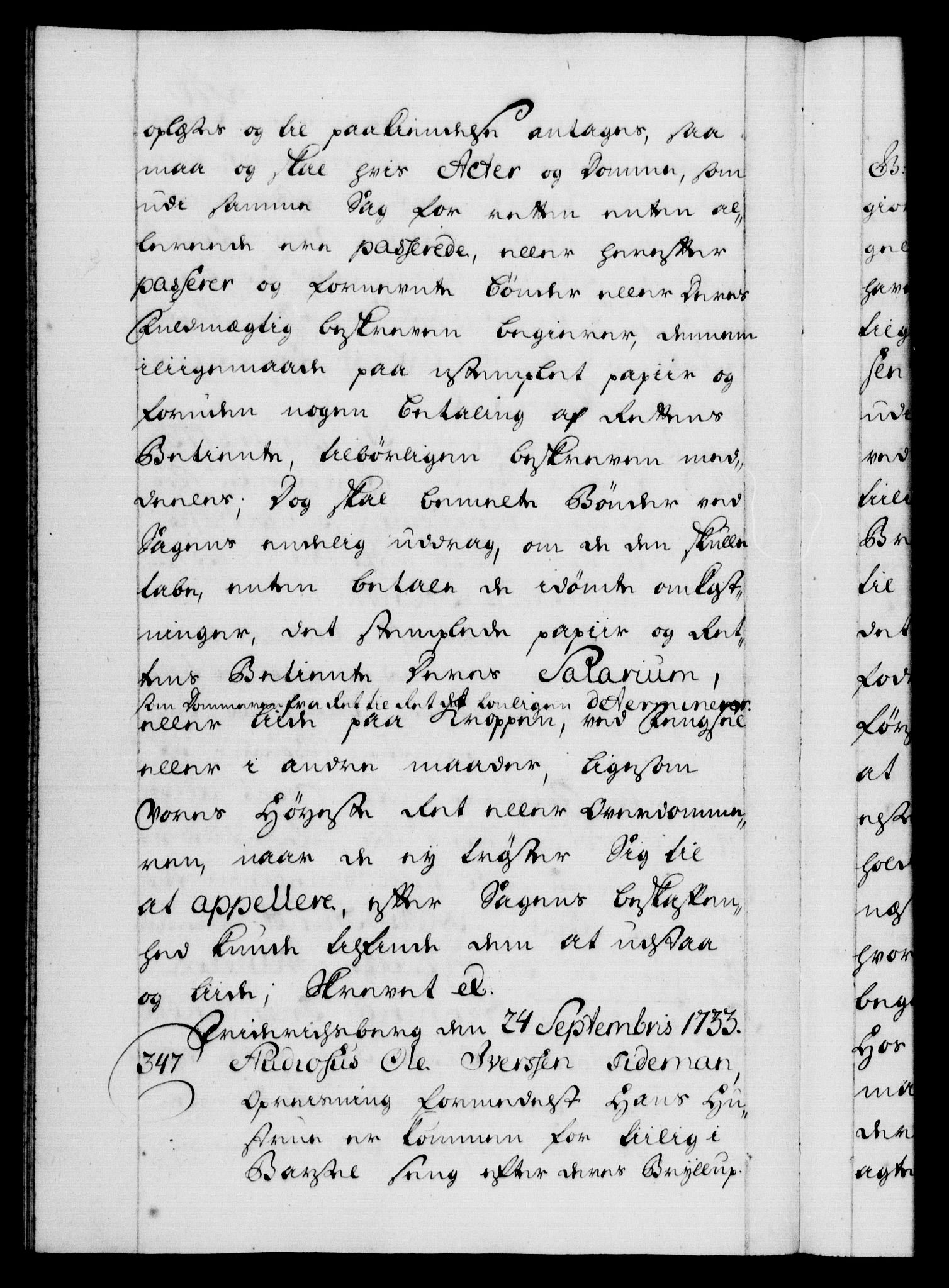 Danske Kanselli 1572-1799, AV/RA-EA-3023/F/Fc/Fca/Fcaa/L0028: Norske registre, 1733-1734, p. 246b