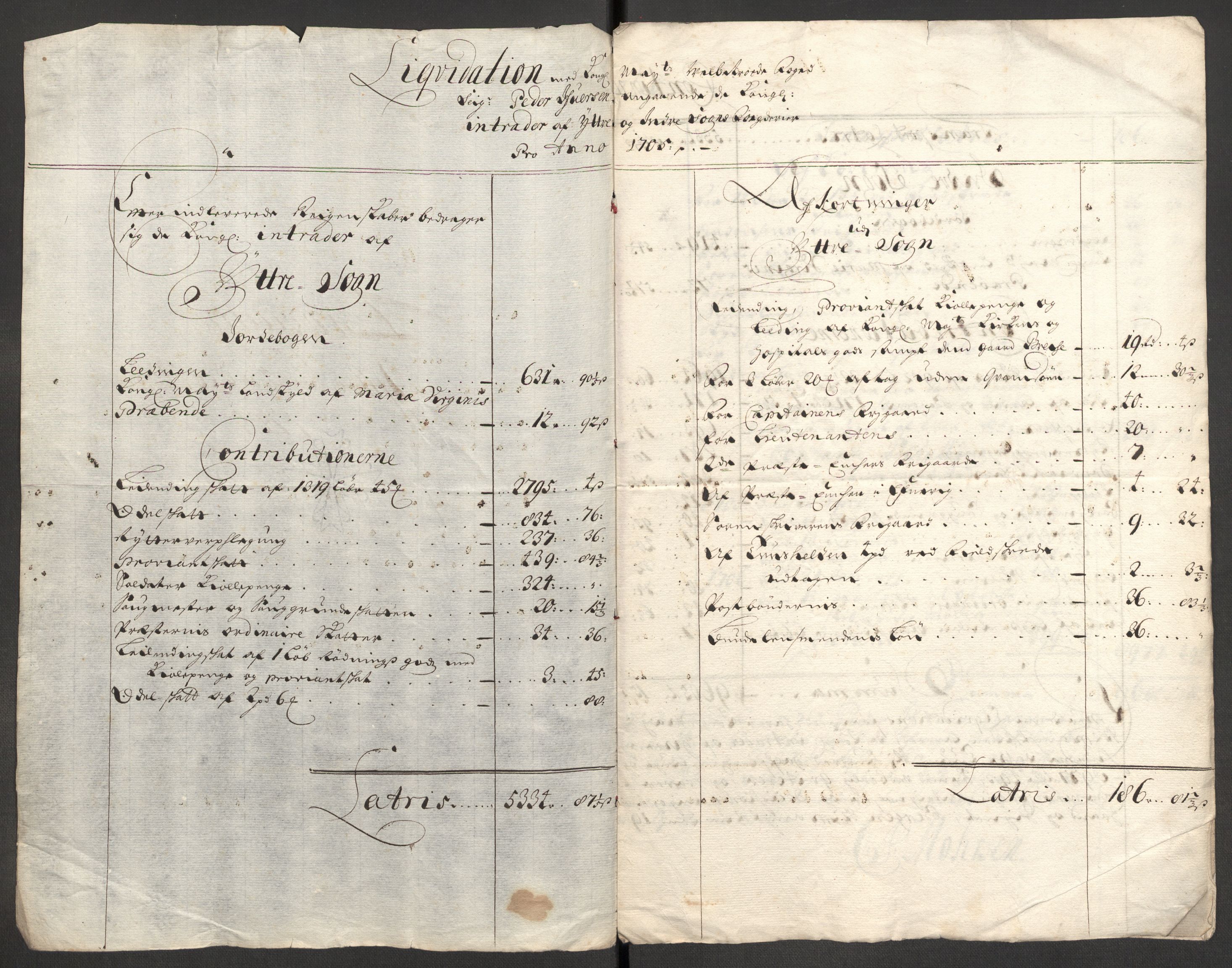 Rentekammeret inntil 1814, Reviderte regnskaper, Fogderegnskap, AV/RA-EA-4092/R52/L3314: Fogderegnskap Sogn, 1705-1707, p. 185