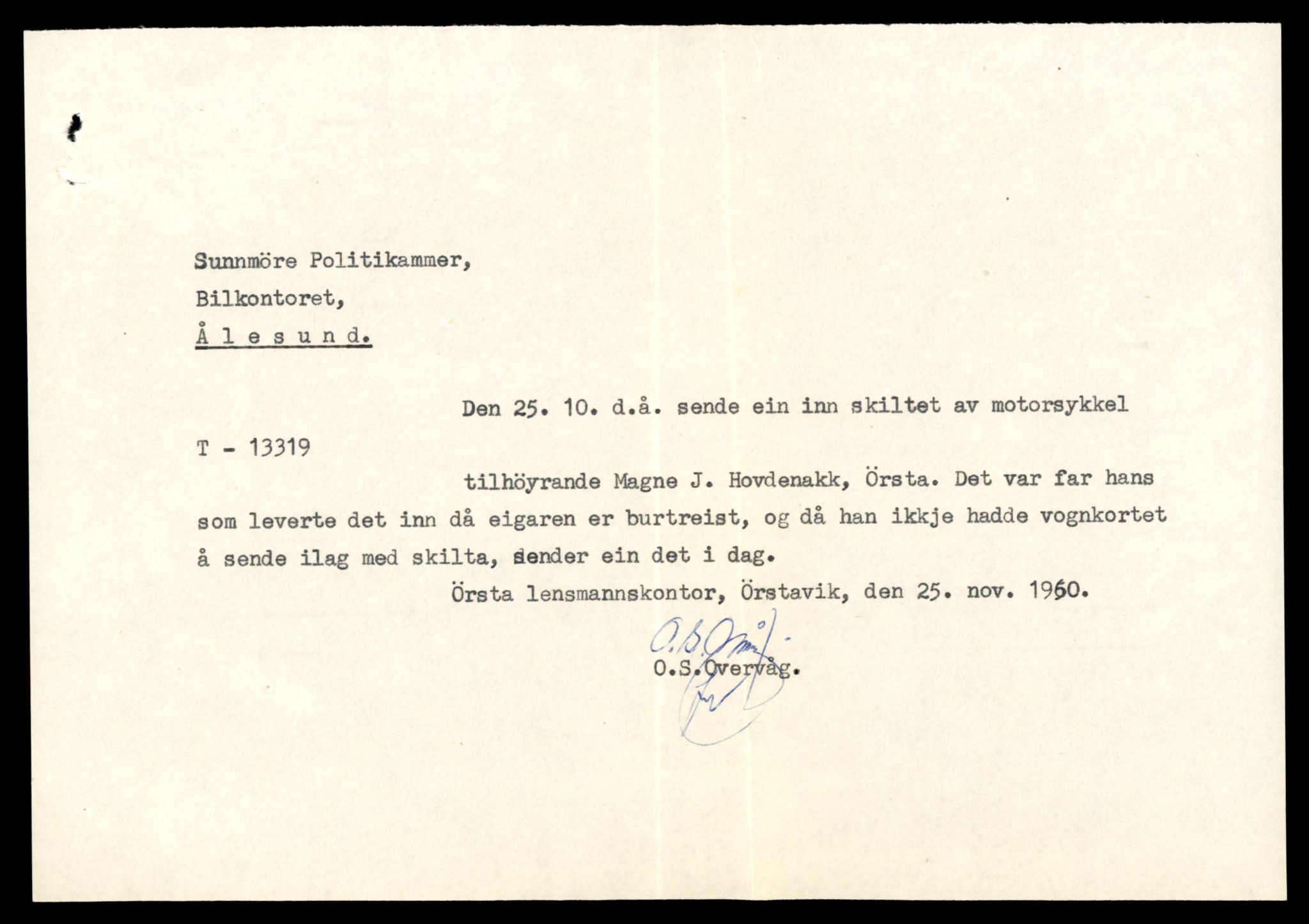 Møre og Romsdal vegkontor - Ålesund trafikkstasjon, AV/SAT-A-4099/F/Fe/L0038: Registreringskort for kjøretøy T 13180 - T 13360, 1927-1998, p. 2333