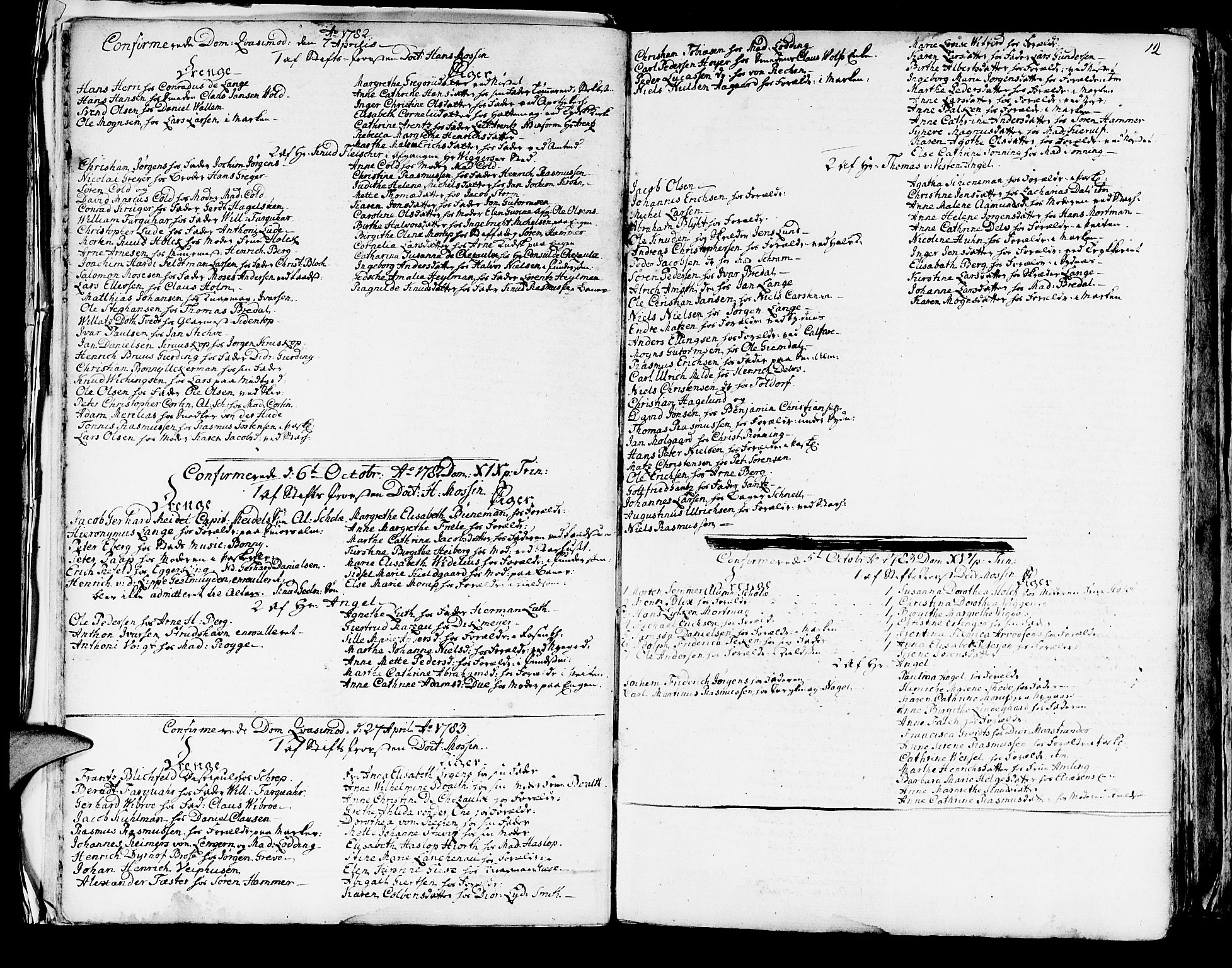 Domkirken sokneprestembete, SAB/A-74801/H/Haa/L0004: Parish register (official) no. A 4, 1763-1820, p. 12