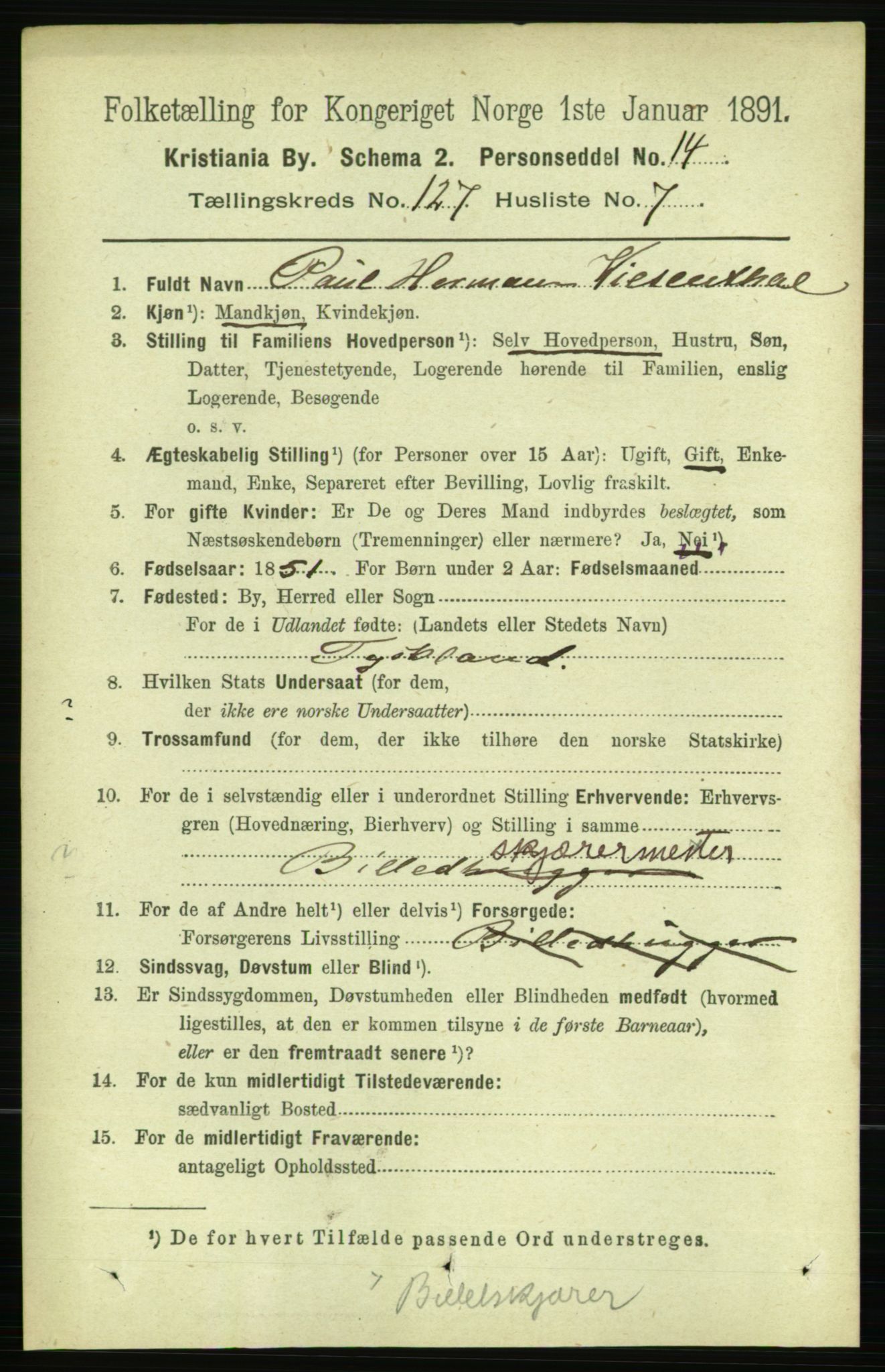RA, 1891 census for 0301 Kristiania, 1891, p. 68068