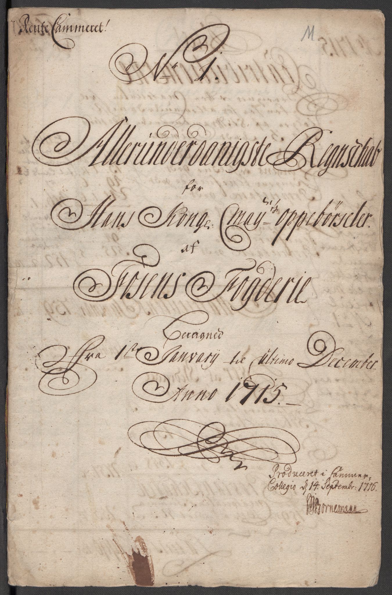 Rentekammeret inntil 1814, Reviderte regnskaper, Fogderegnskap, AV/RA-EA-4092/R57/L3863: Fogderegnskap Fosen, 1715, p. 4