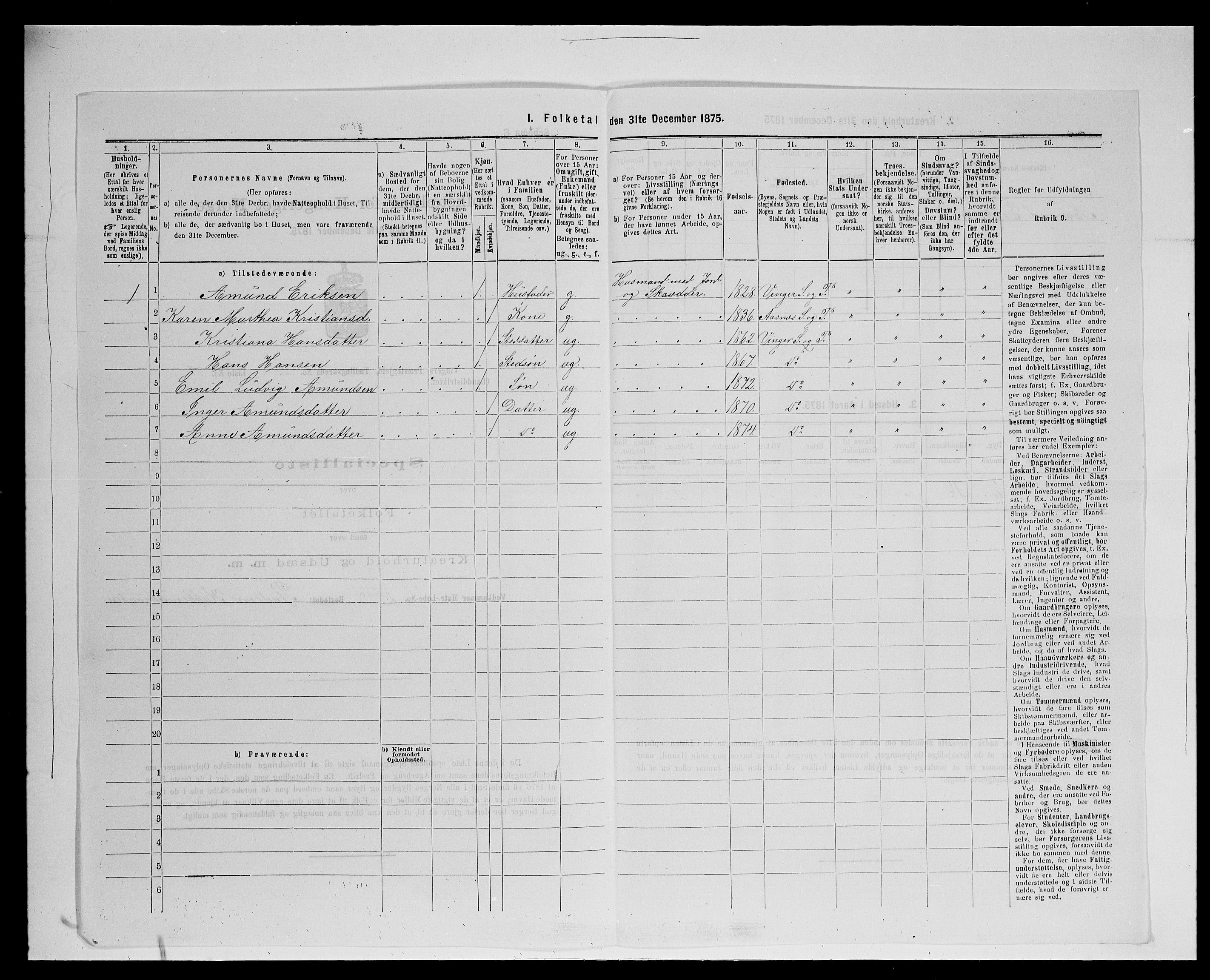 SAH, 1875 census for 0421L Vinger/Vinger og Austmarka, 1875, p. 375