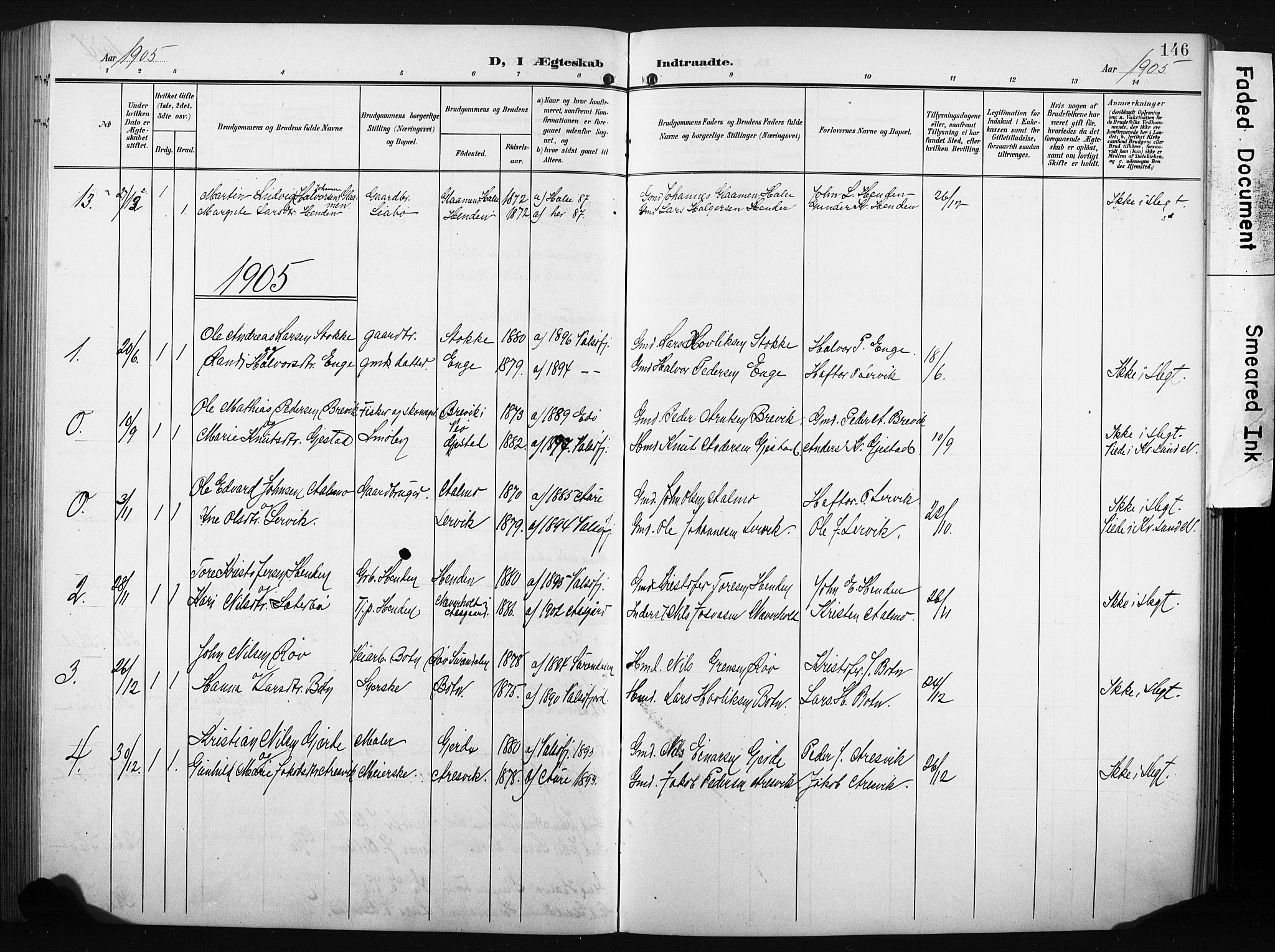 Ministerialprotokoller, klokkerbøker og fødselsregistre - Møre og Romsdal, SAT/A-1454/580/L0927: Parish register (copy) no. 580C02, 1904-1932, p. 146