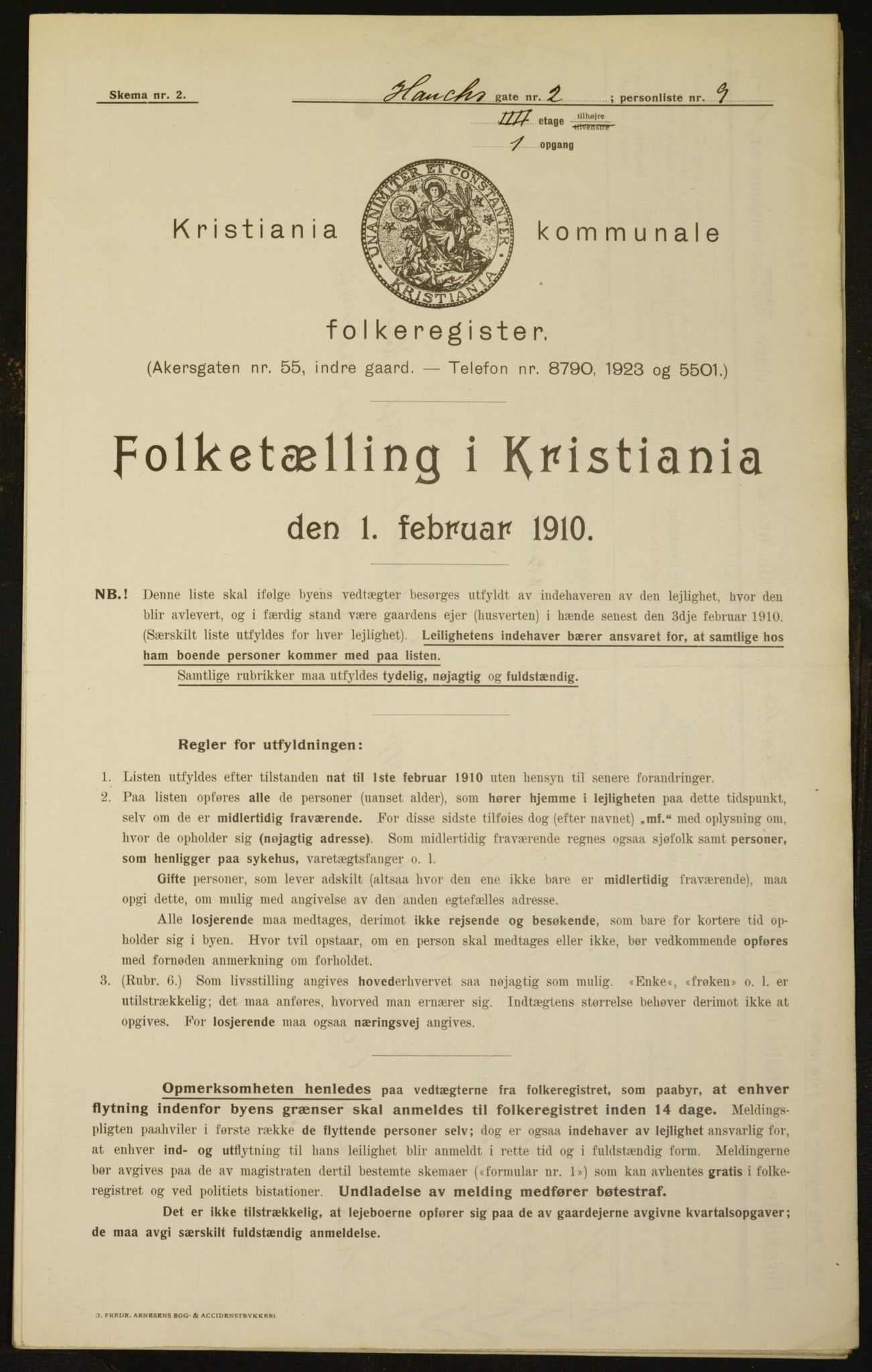 OBA, Municipal Census 1910 for Kristiania, 1910, p. 33246