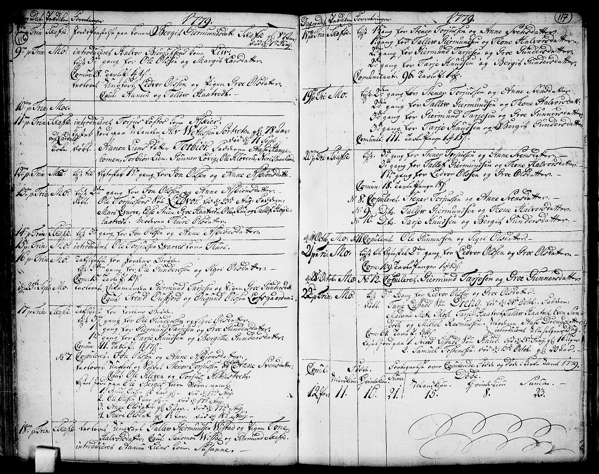 Mo kirkebøker, SAKO/A-286/F/Fa/L0002: Parish register (official) no. I 2, 1766-1799, p. 116-117