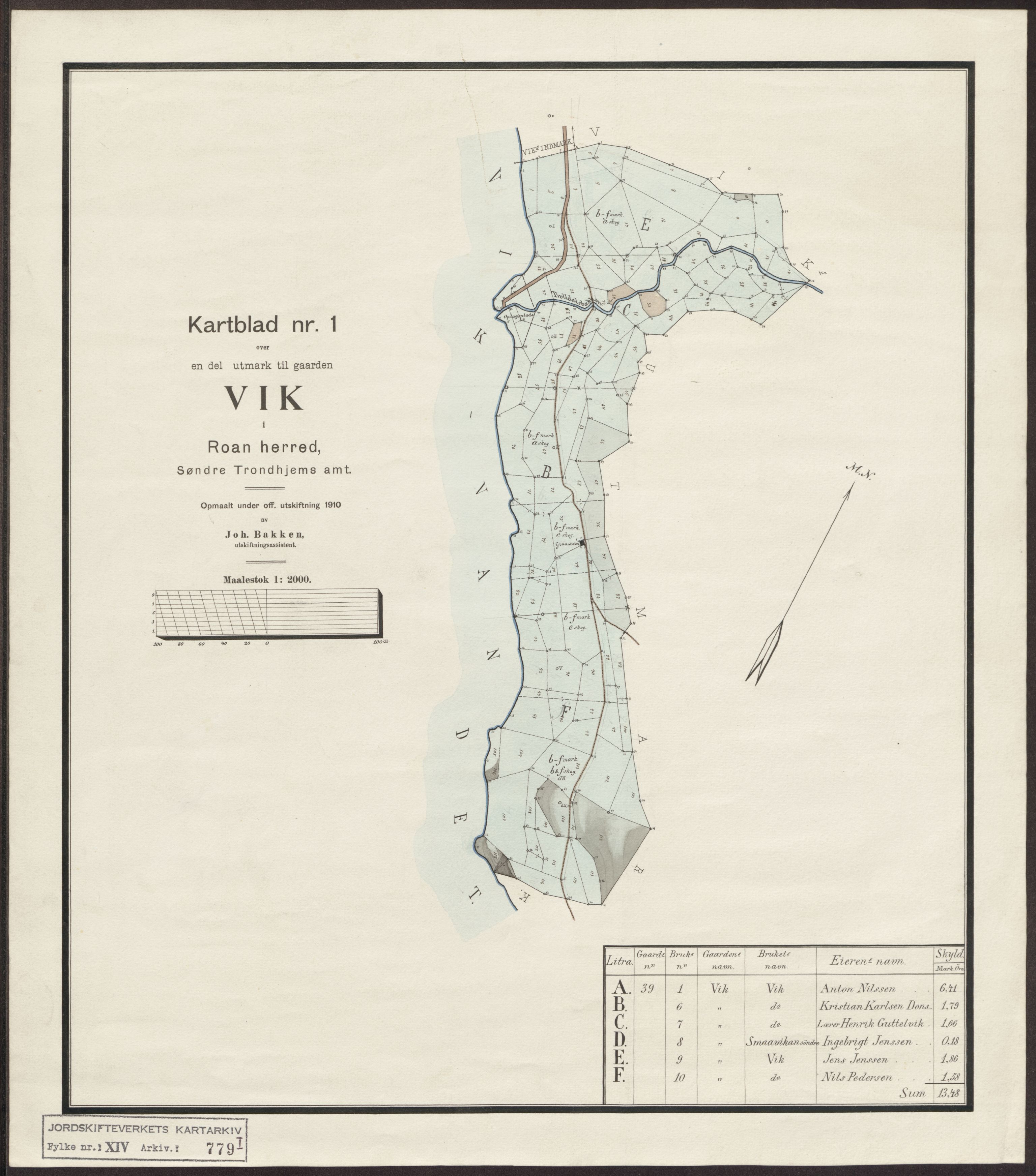 Jordskifteverkets kartarkiv, AV/RA-S-3929/T, 1859-1988, p. 1188