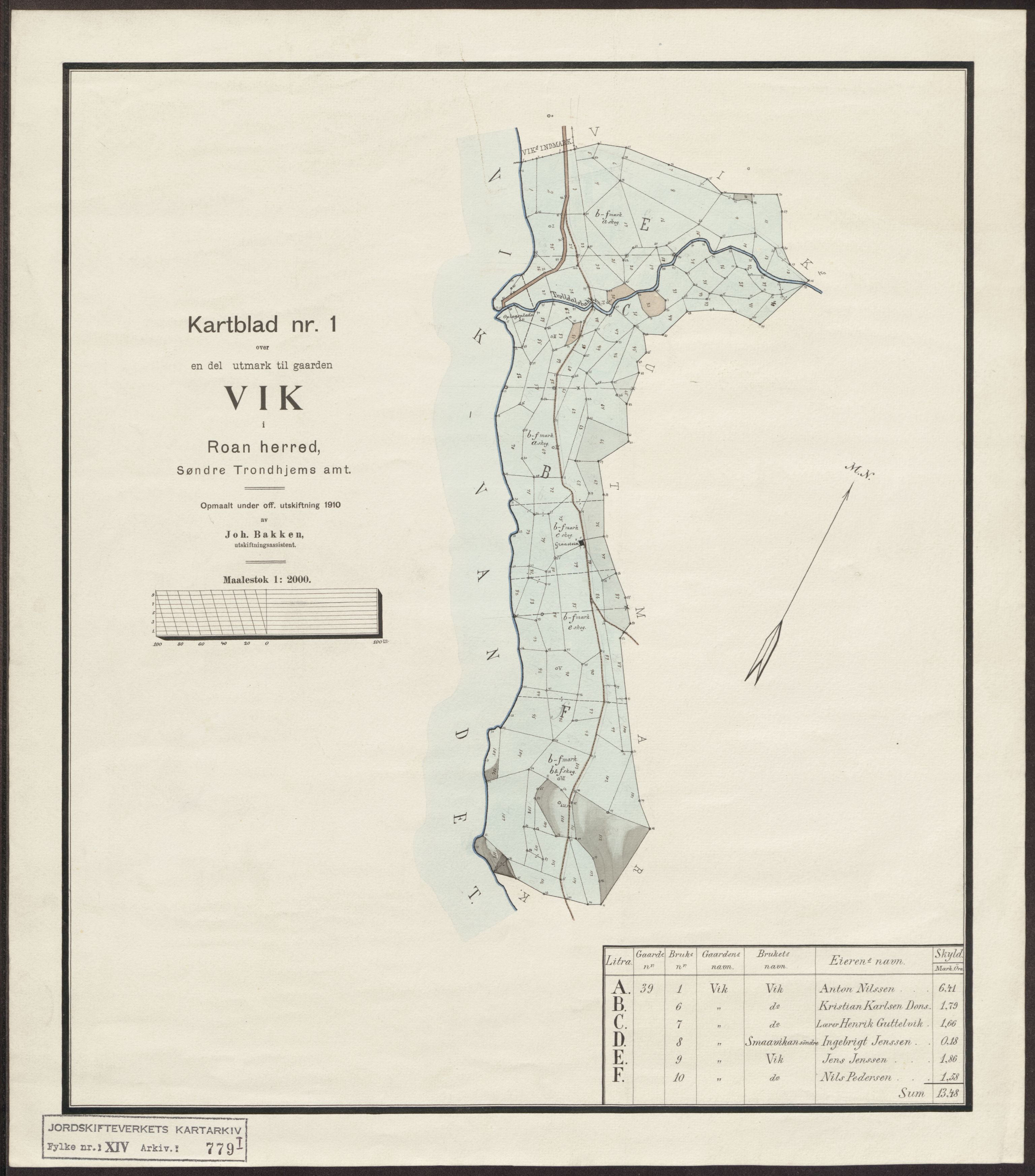 Jordskifteverkets kartarkiv, RA/S-3929/T, 1859-1988, p. 1188