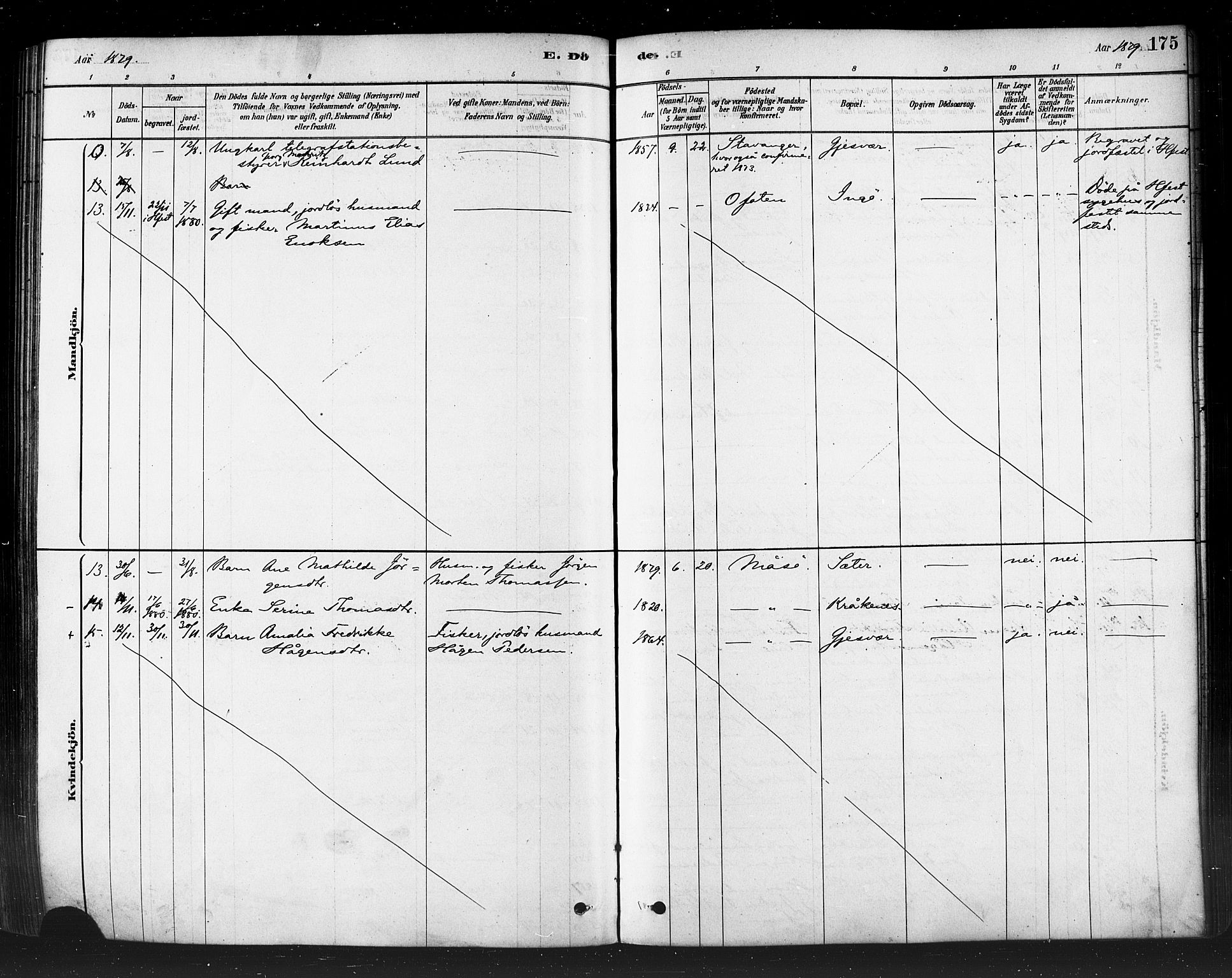 Måsøy sokneprestkontor, AV/SATØ-S-1348/H/Ha/L0004kirke: Parish register (official) no. 4, 1878-1891, p. 175