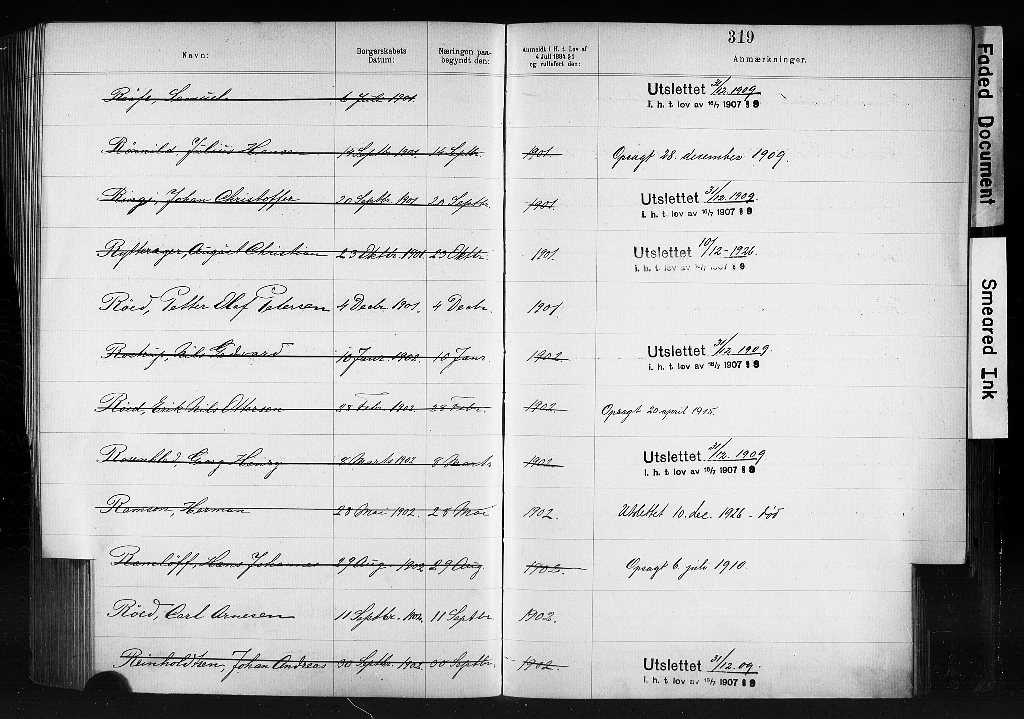 Kristiania magistrat, SAO/A-10711/F/Fb/L0007: Borgerrulle, 1879-1909, p. 236