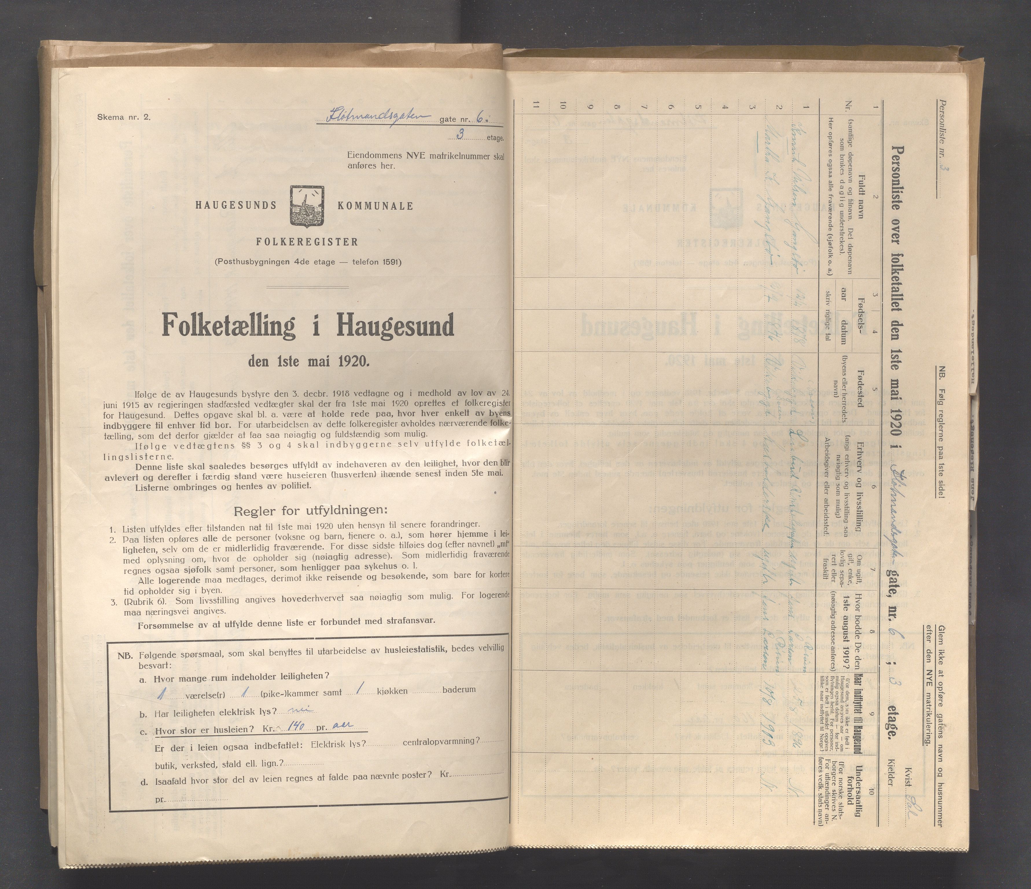 IKAR, Local census 1.5.1920 for Haugesund, 1920, p. 6378