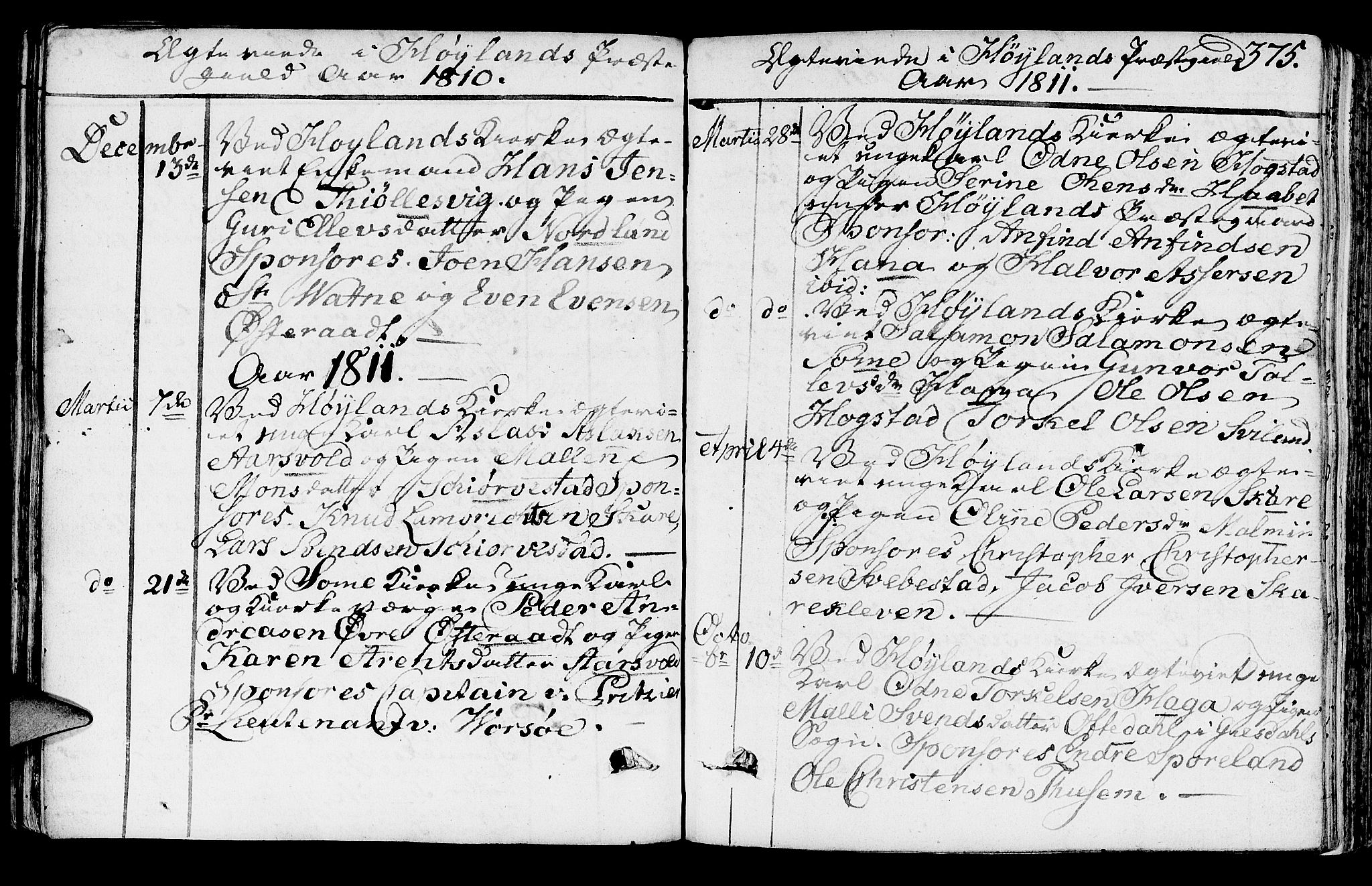 Høyland sokneprestkontor, SAST/A-101799/001/30BA/L0005: Parish register (official) no. A 5, 1804-1815, p. 375