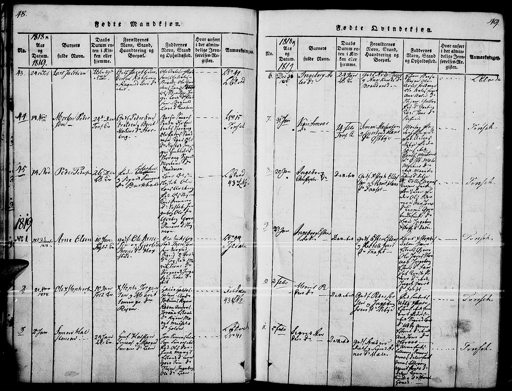 Tynset prestekontor, AV/SAH-PREST-058/H/Ha/Haa/L0018: Parish register (official) no. 18, 1815-1829, p. 48-49