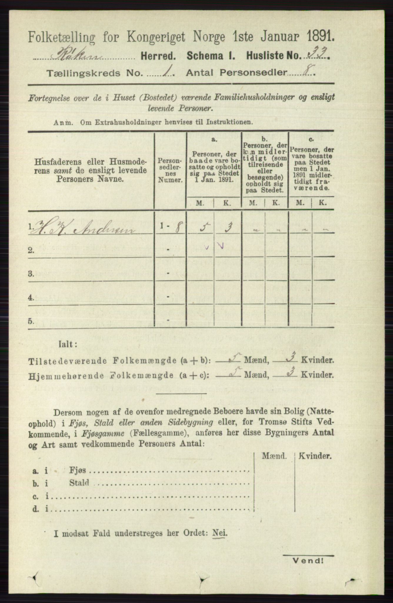 RA, 1891 census for 0627 Røyken, 1891, p. 56