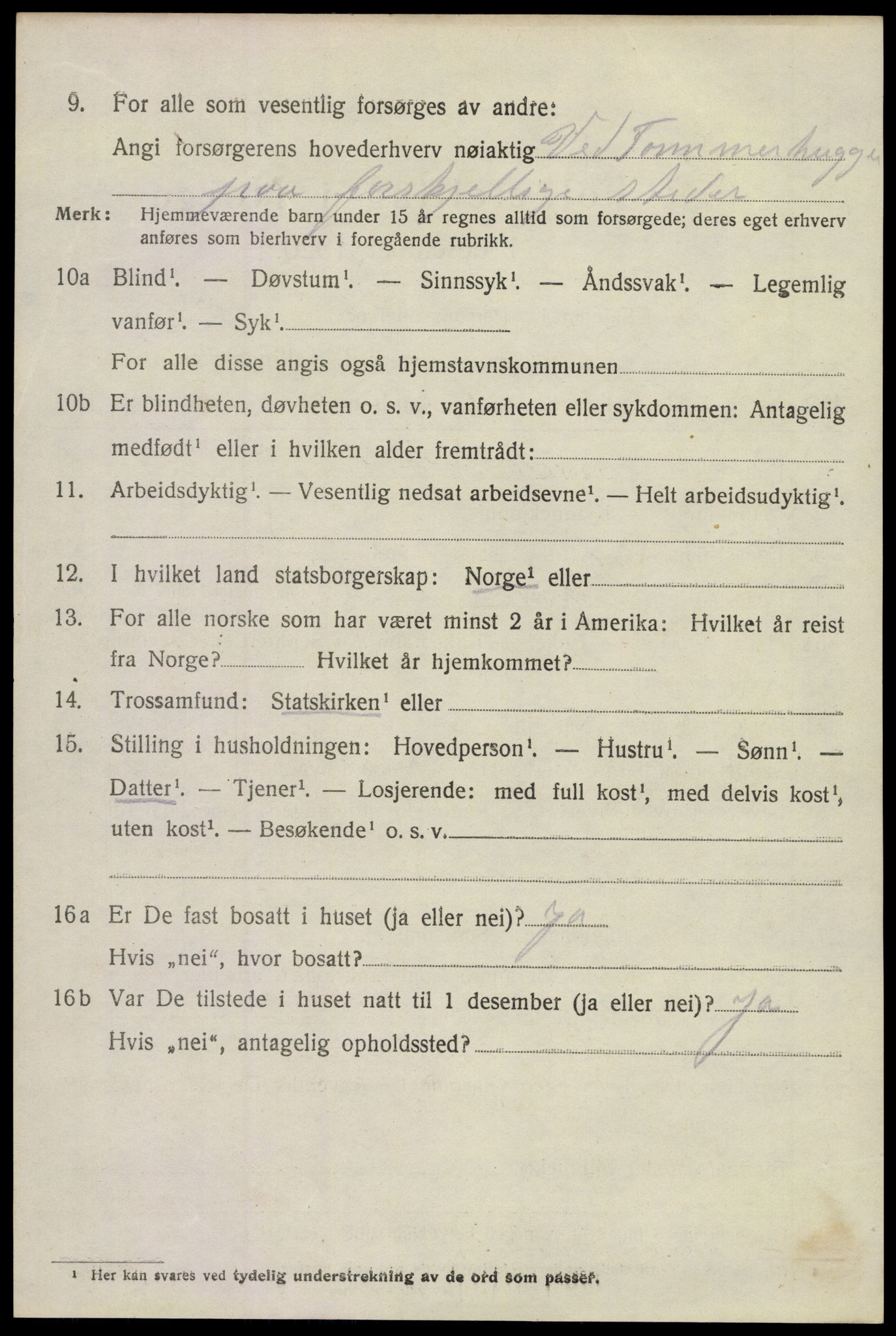 SAKO, 1920 census for Sande, 1920, p. 2165