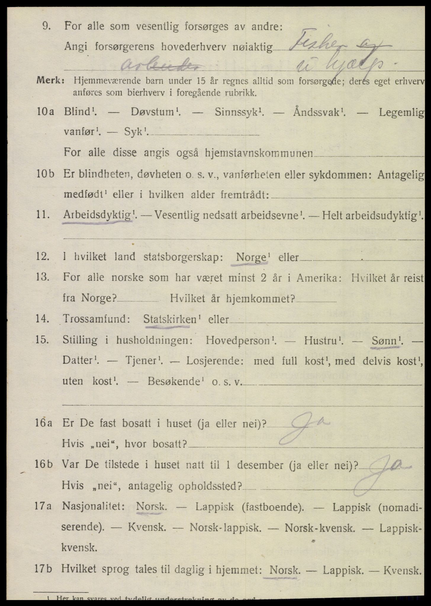 SAT, 1920 census for Dønnes, 1920, p. 577