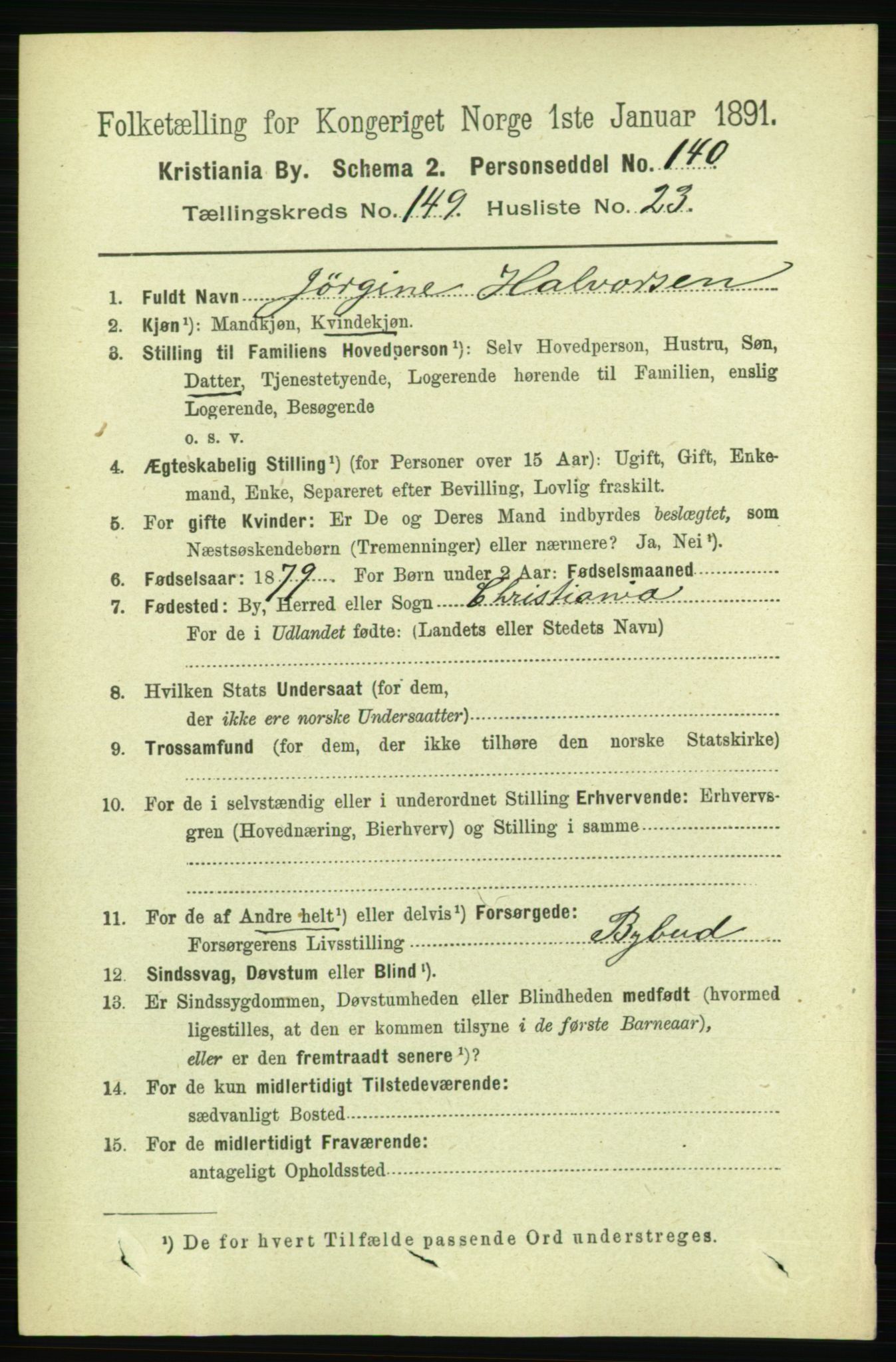 RA, 1891 census for 0301 Kristiania, 1891, p. 83749