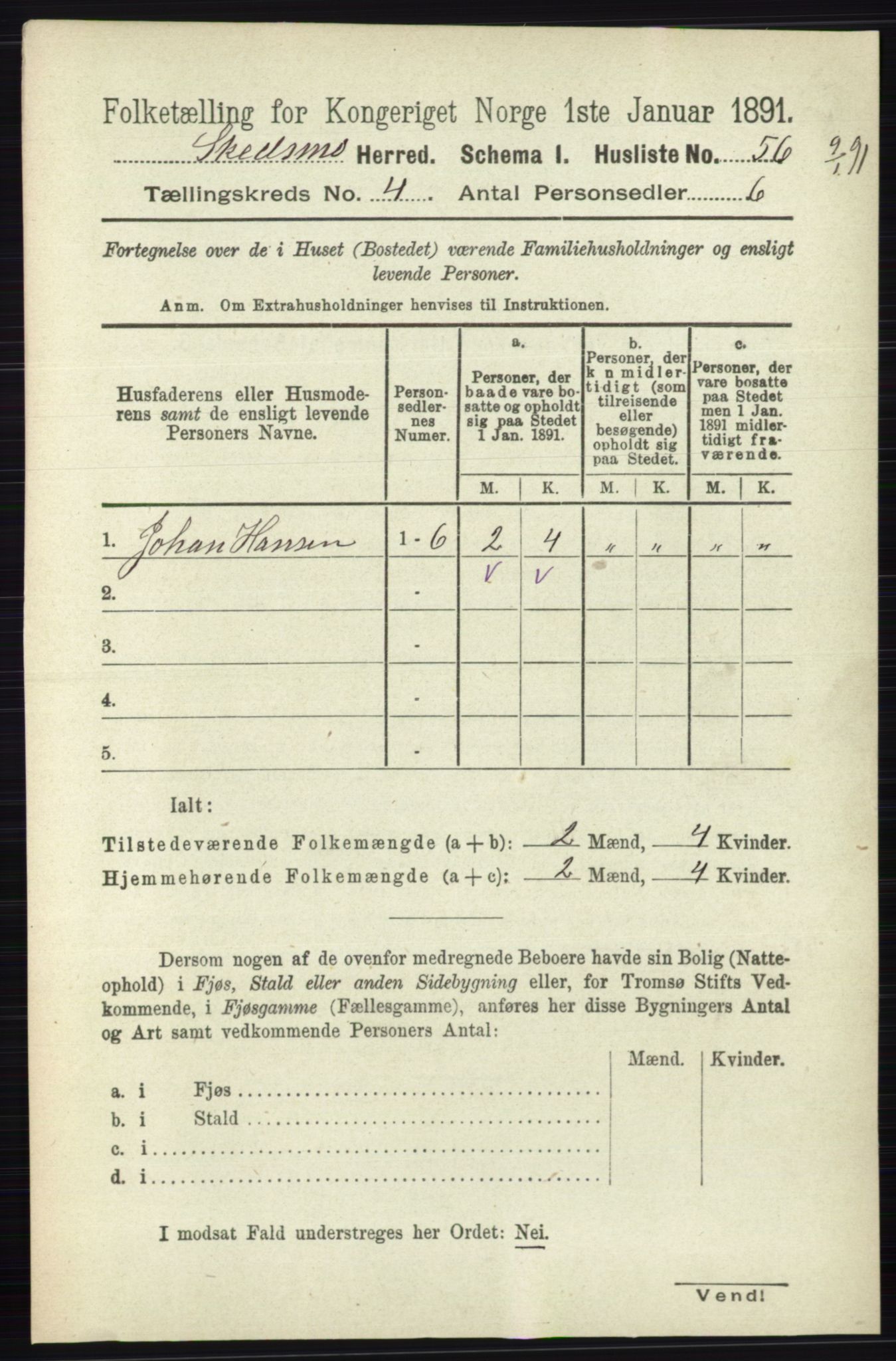 RA, 1891 census for 0231 Skedsmo, 1891, p. 1814