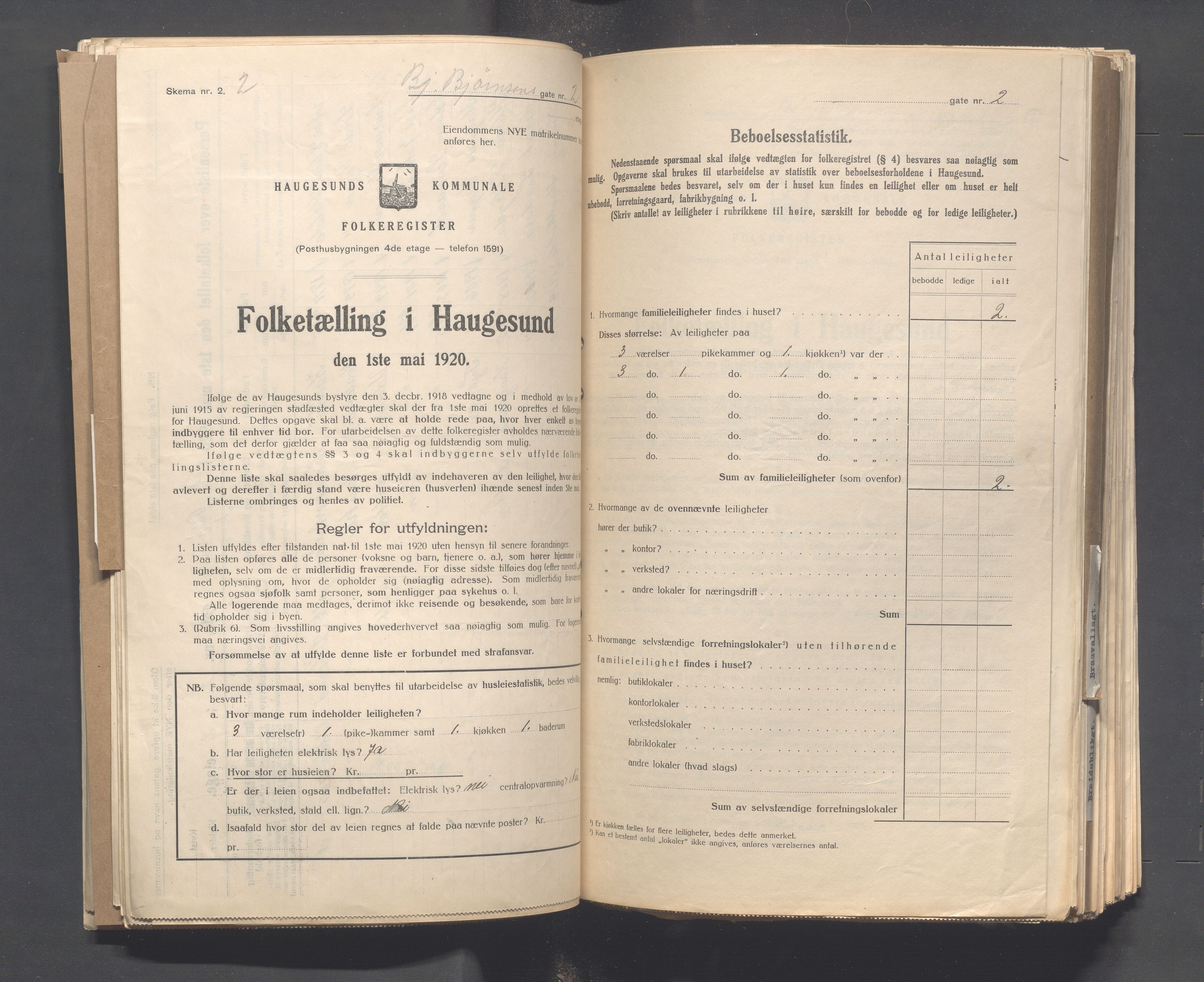 IKAR, Local census 1.5.1920 for Haugesund, 1920, p. 154