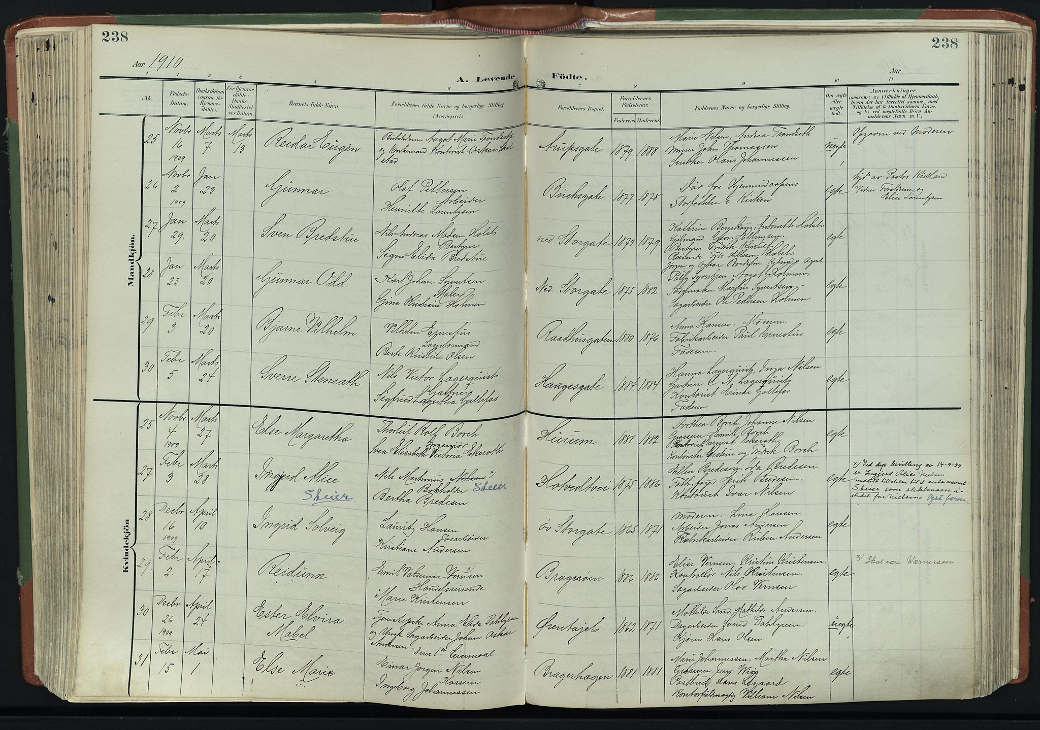 Bragernes kirkebøker, SAKO/A-6/F/Fb/L0009: Parish register (official) no. II 9, 1902-1911, p. 238