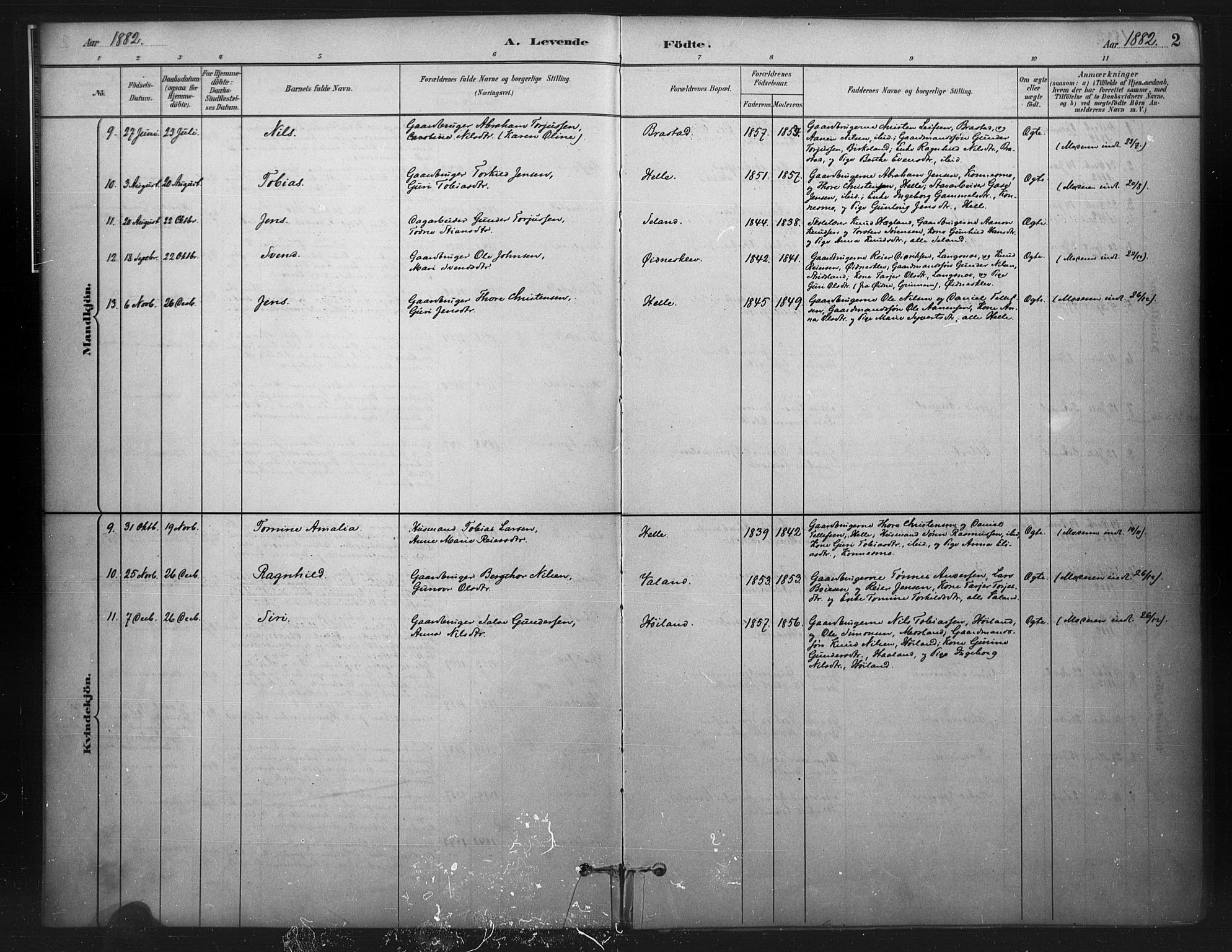 Nord-Audnedal sokneprestkontor, AV/SAK-1111-0032/F/Fa/Faa/L0003: Parish register (official) no. A 3, 1882-1900, p. 2