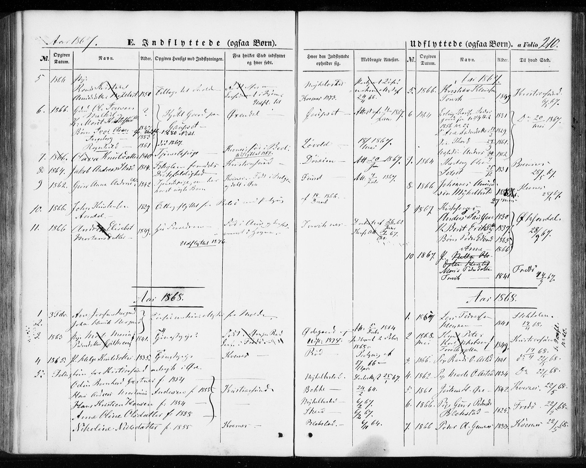 Ministerialprotokoller, klokkerbøker og fødselsregistre - Møre og Romsdal, SAT/A-1454/584/L0965: Parish register (official) no. 584A05, 1857-1868, p. 210