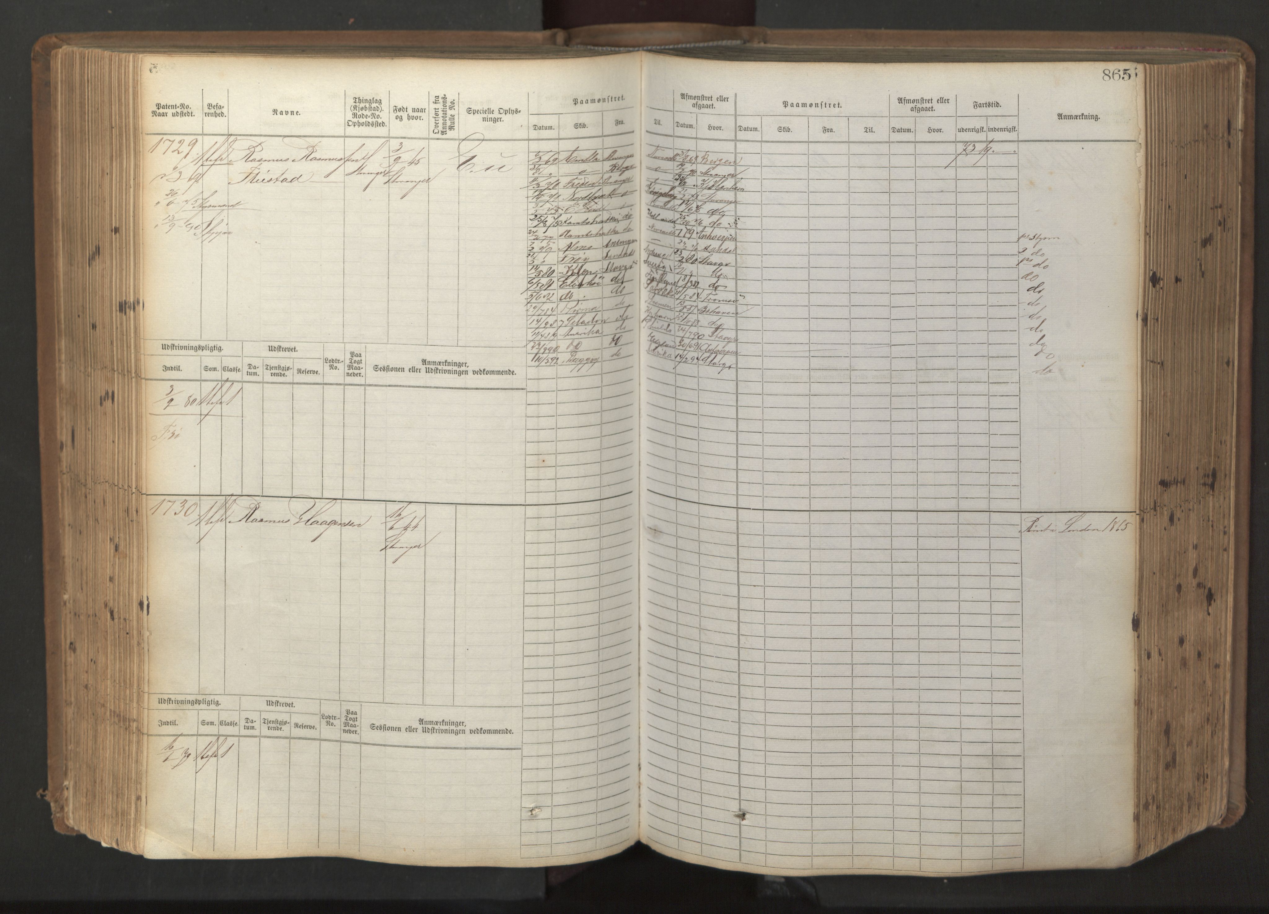 Stavanger sjømannskontor, AV/SAST-A-102006/F/Fb/Fbb/L0017: Sjøfartshovedrulle patnentnr. 1203-2402 (dublett), 1869, p. 268