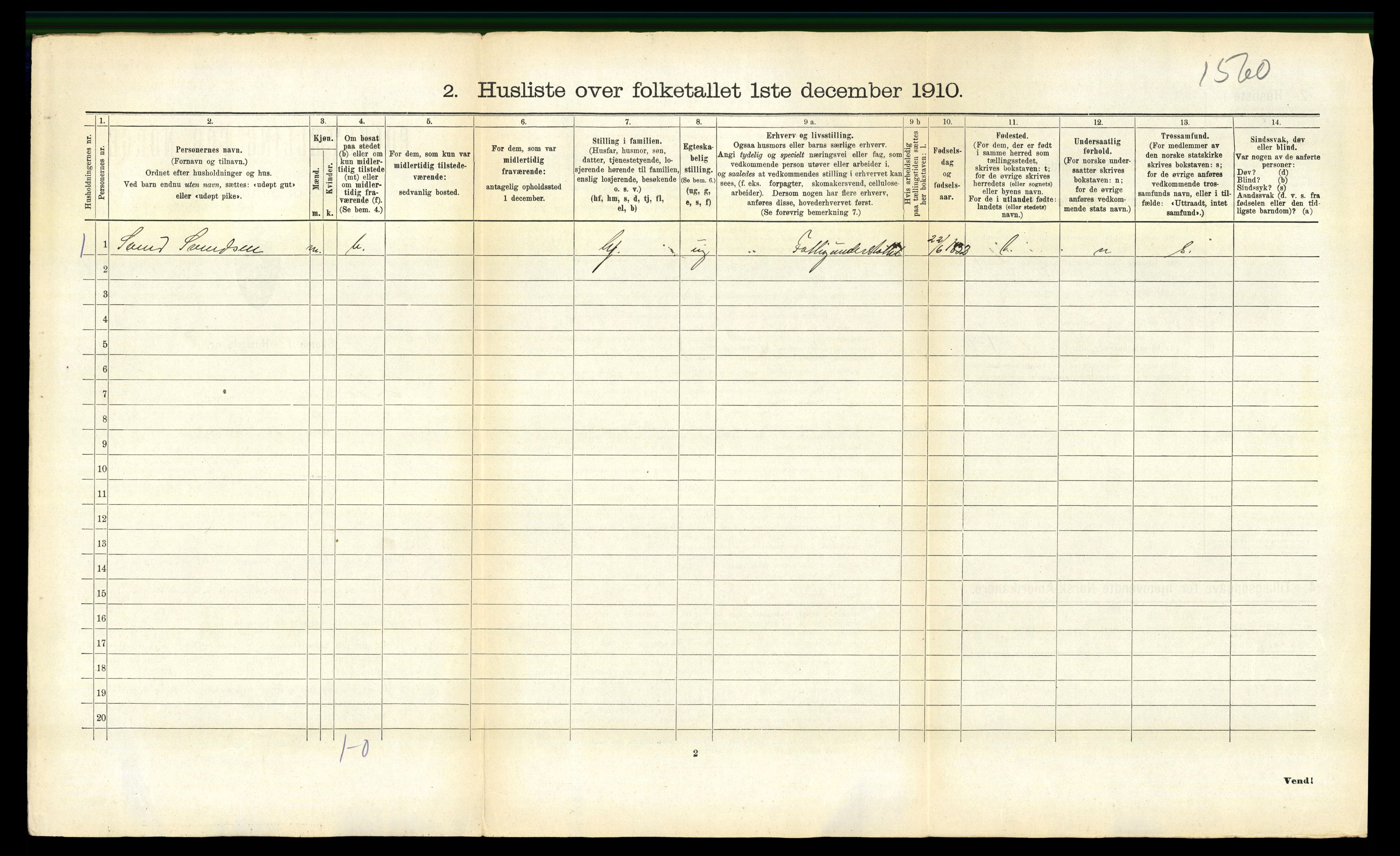 RA, 1910 census for Leiranger, 1910, p. 378